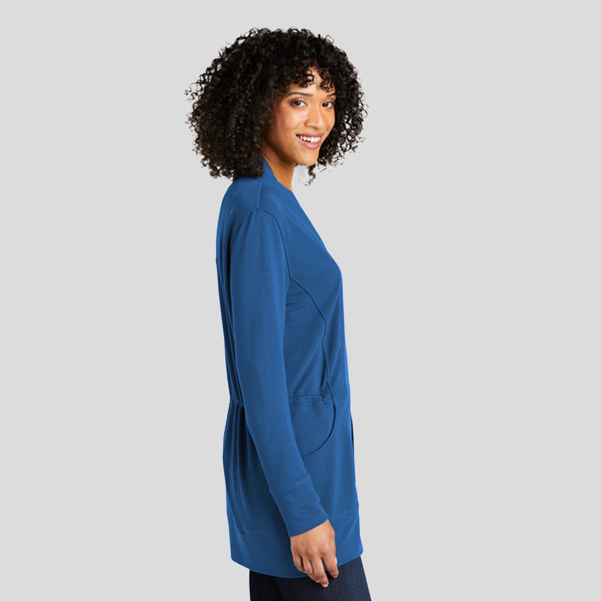 Women's Microterry Cardigan | Aegean Blue