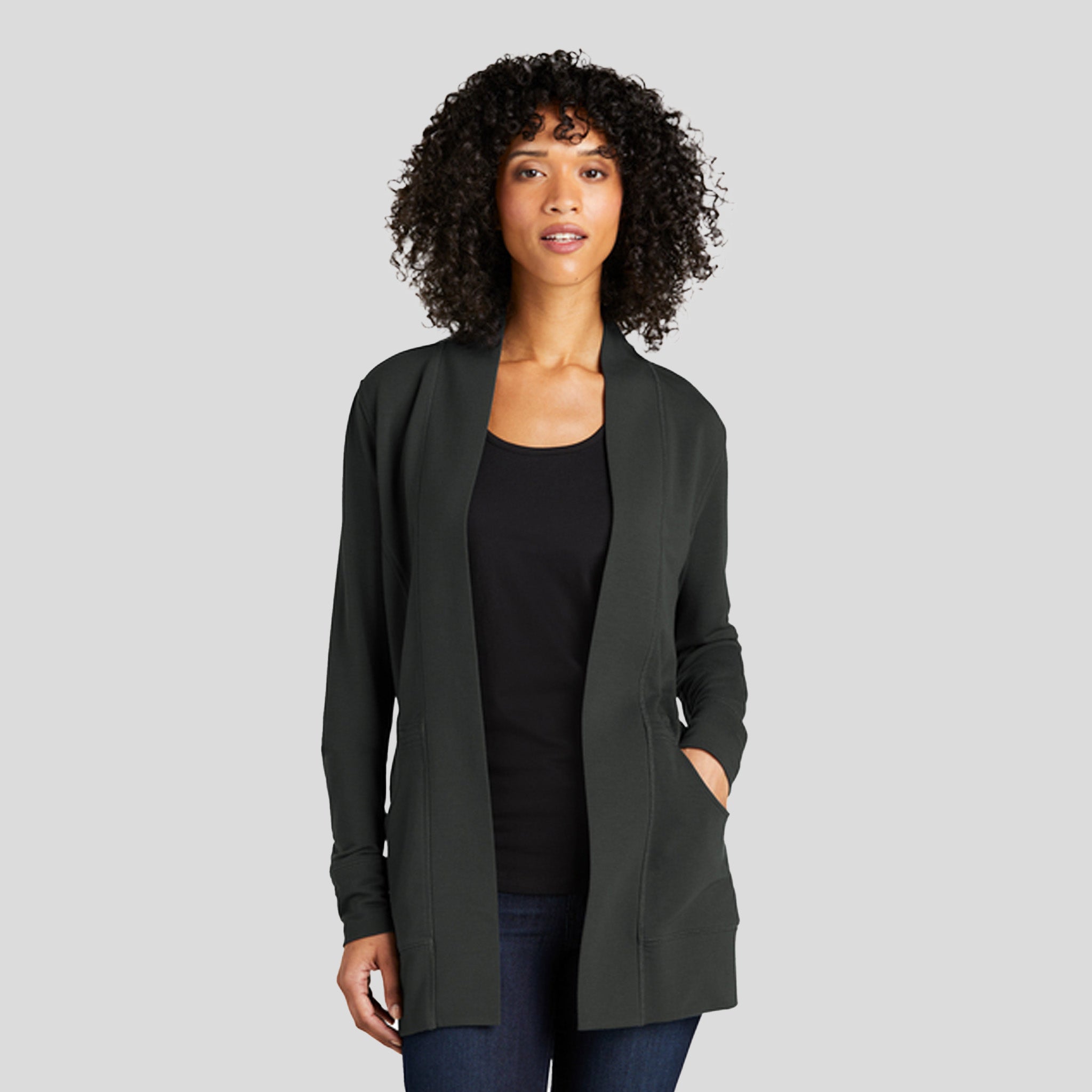 Women's Microterry Cardigan | Charcoal