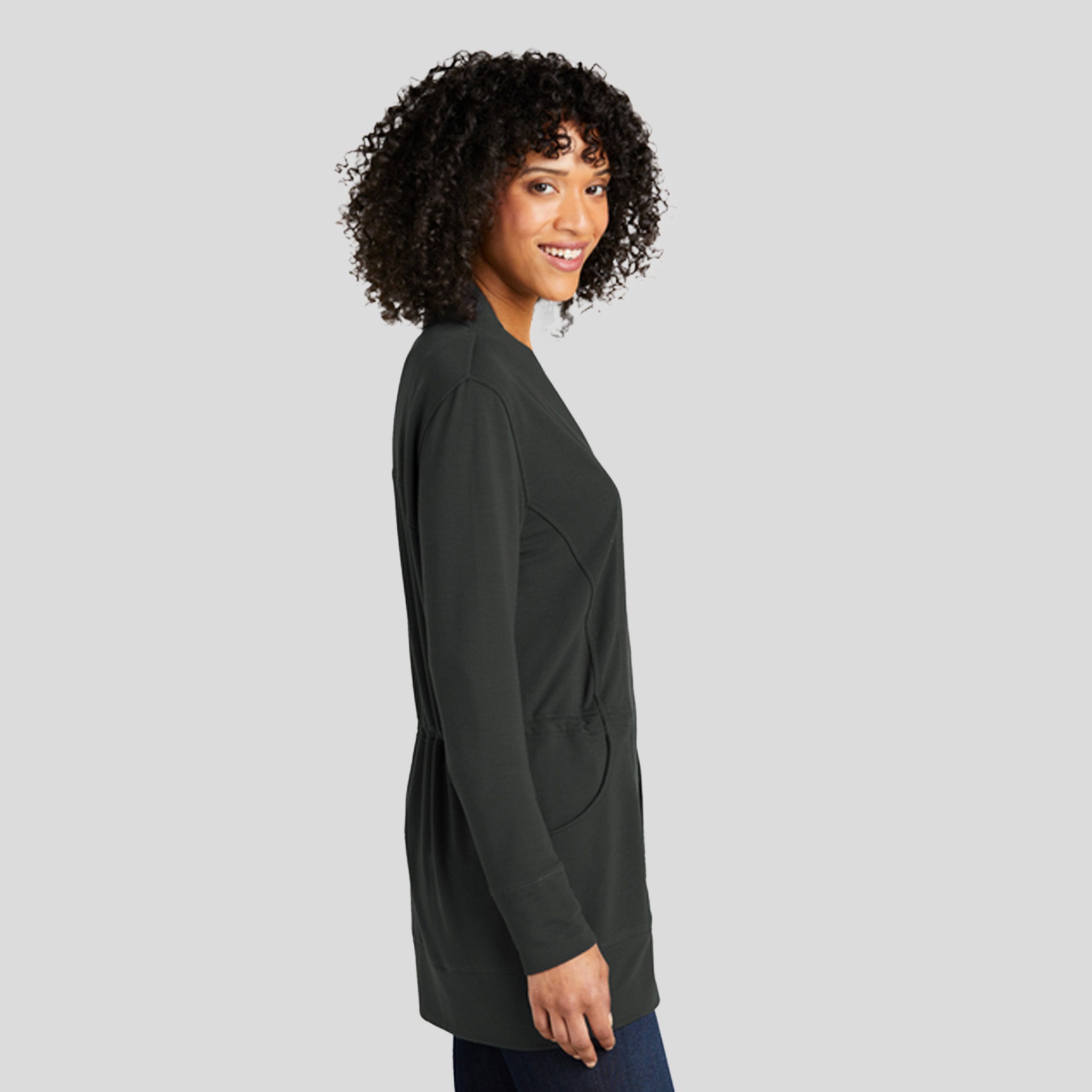 Women's Microterry Cardigan | Charcoal