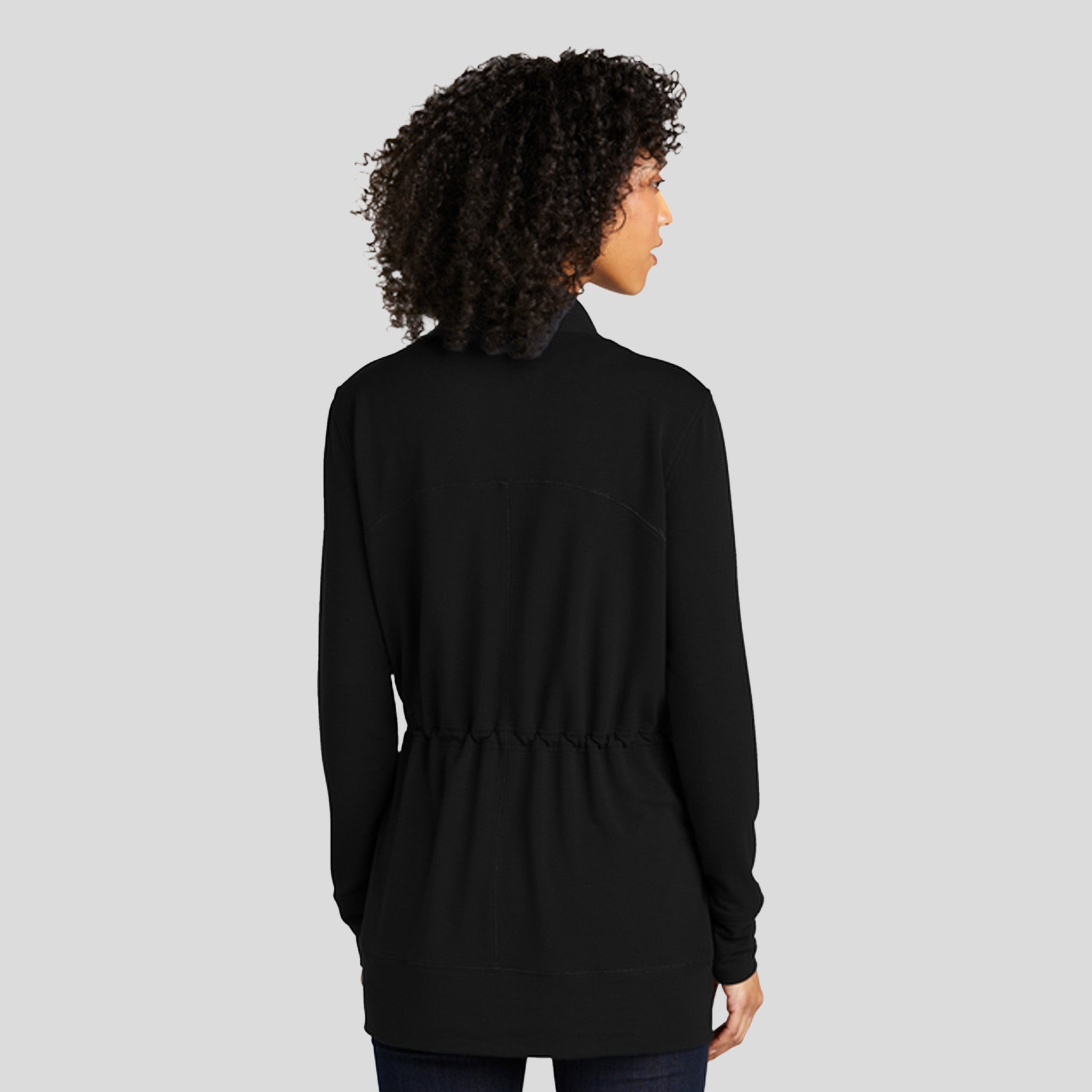 Women's Microterry Cardigan | Deep Black