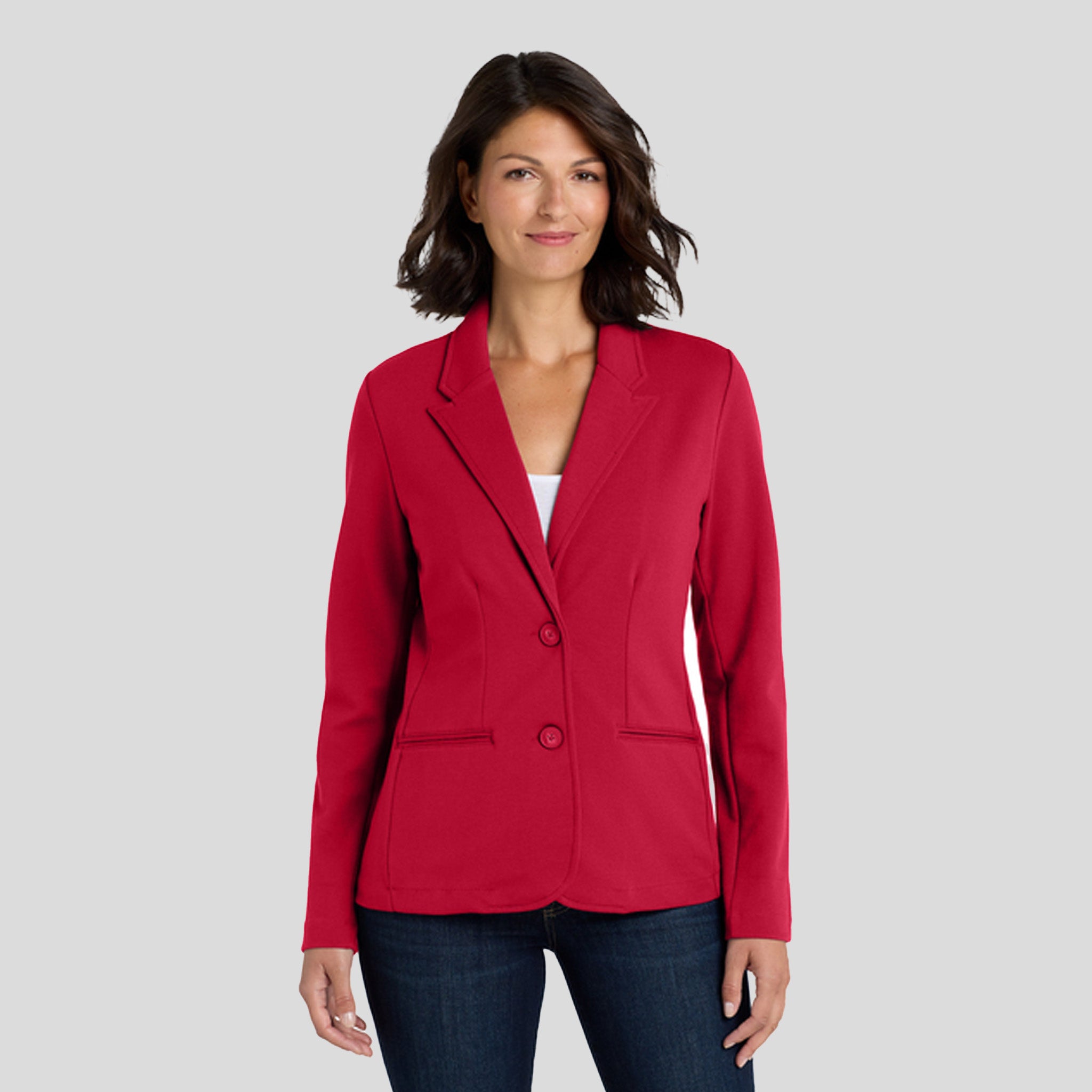 Women's Knit Blazer | Red