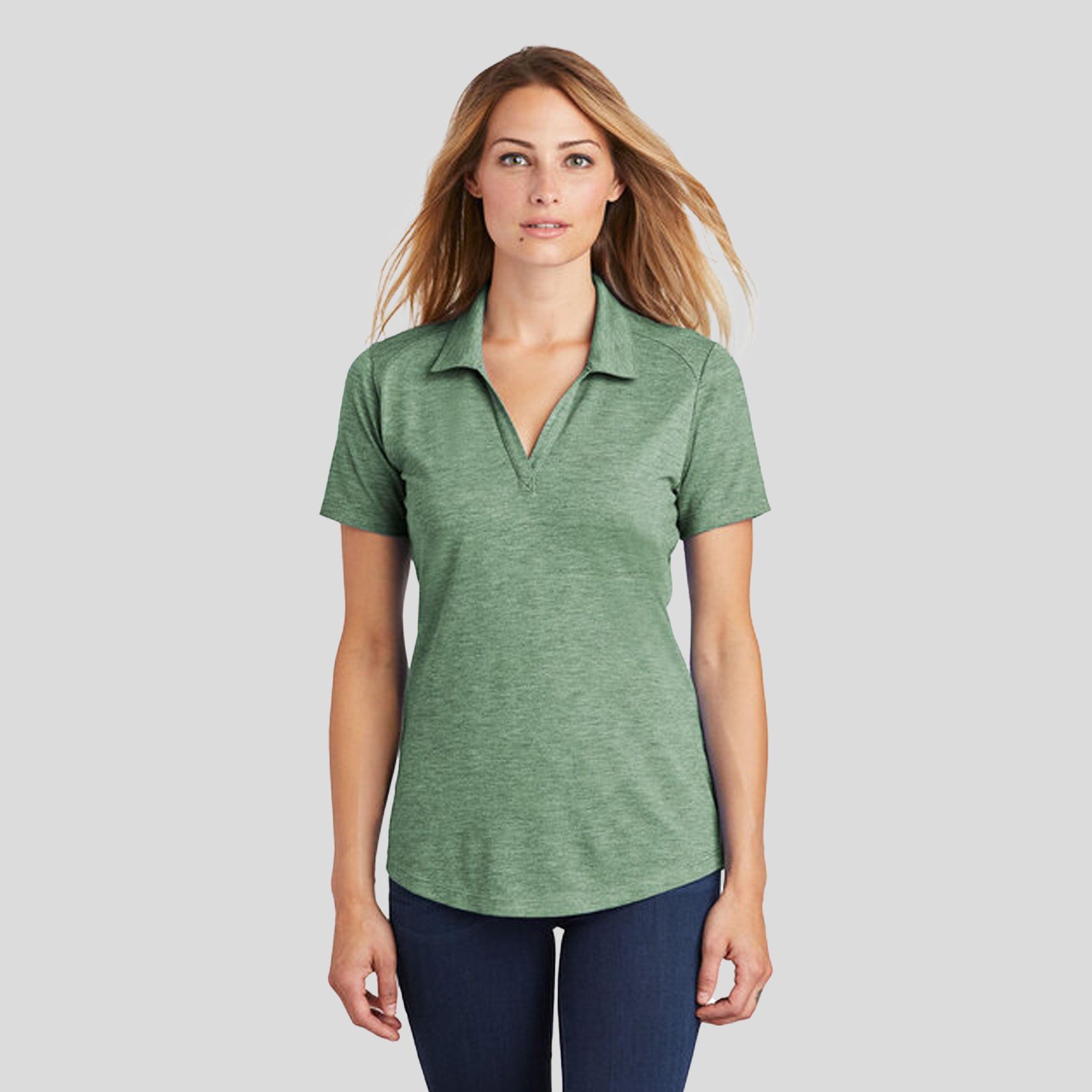 Women's PosiCharge ® Tri-Blend Wicking Polo | Forest Green Heather