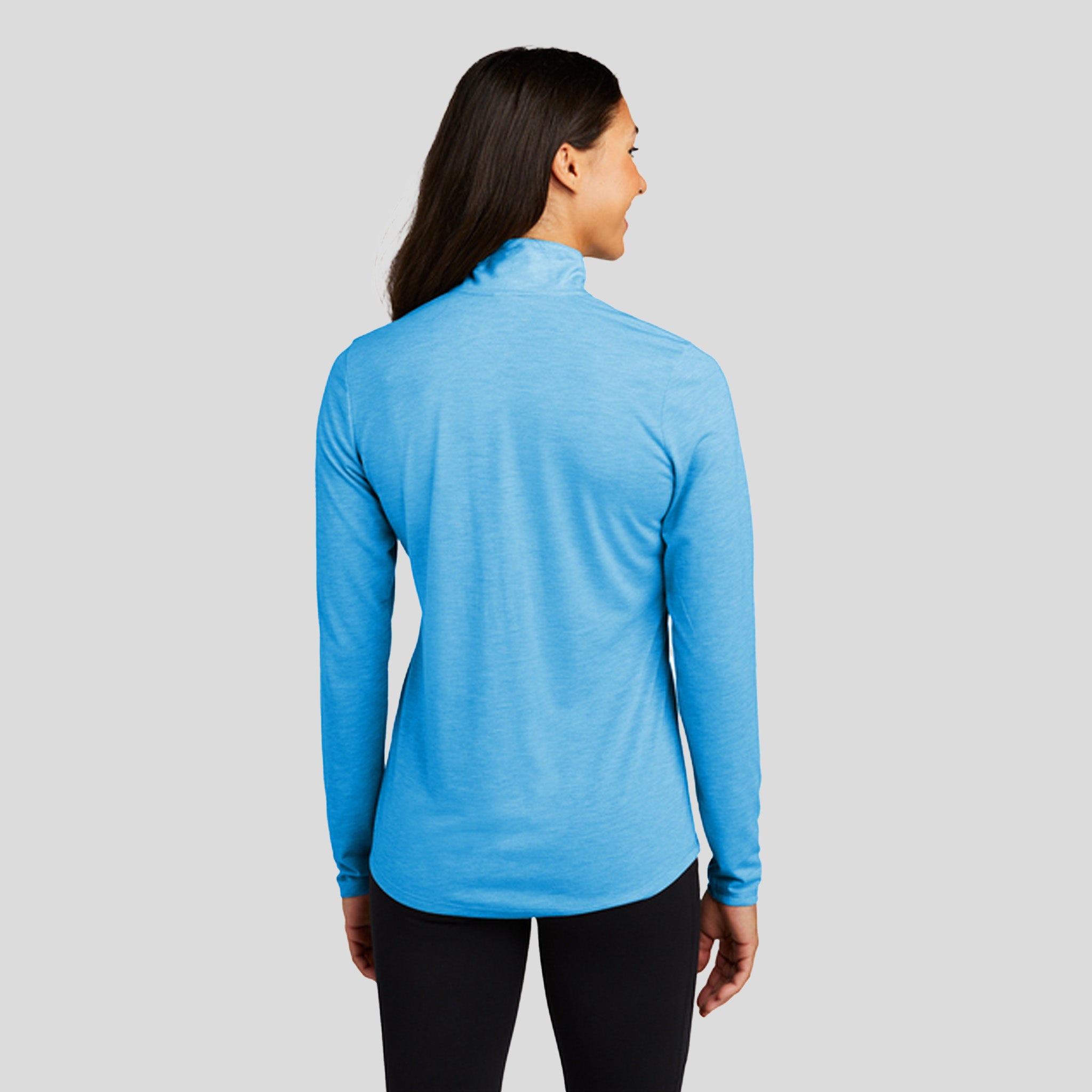 Women's PosiCharge ยฎ Tri-Blend Wicking 1/4-Zip Pullover | Pond Blue Heather
