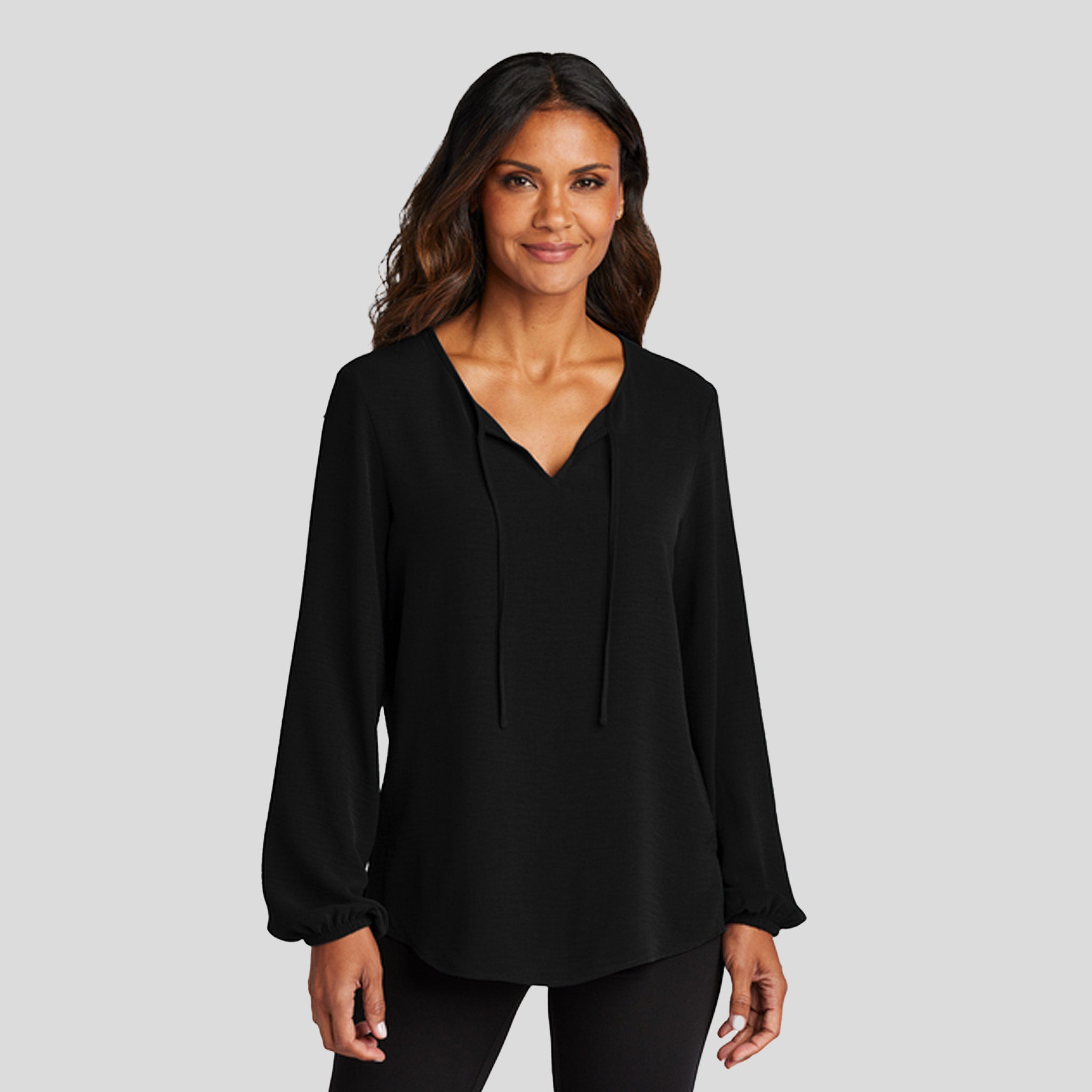 Women's Textured Crepe Blouse | Black