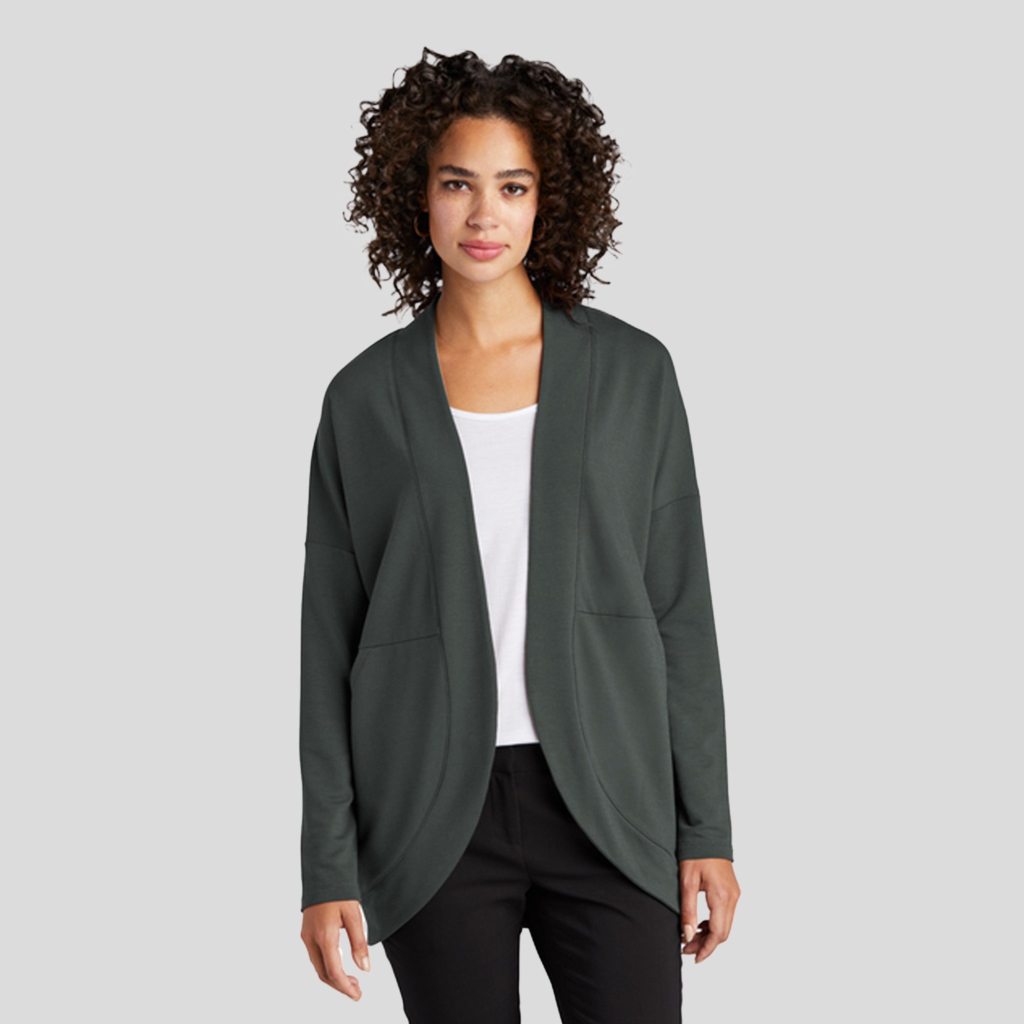 Women’s Stretch Open-Front Cardigan | Anchor Grey