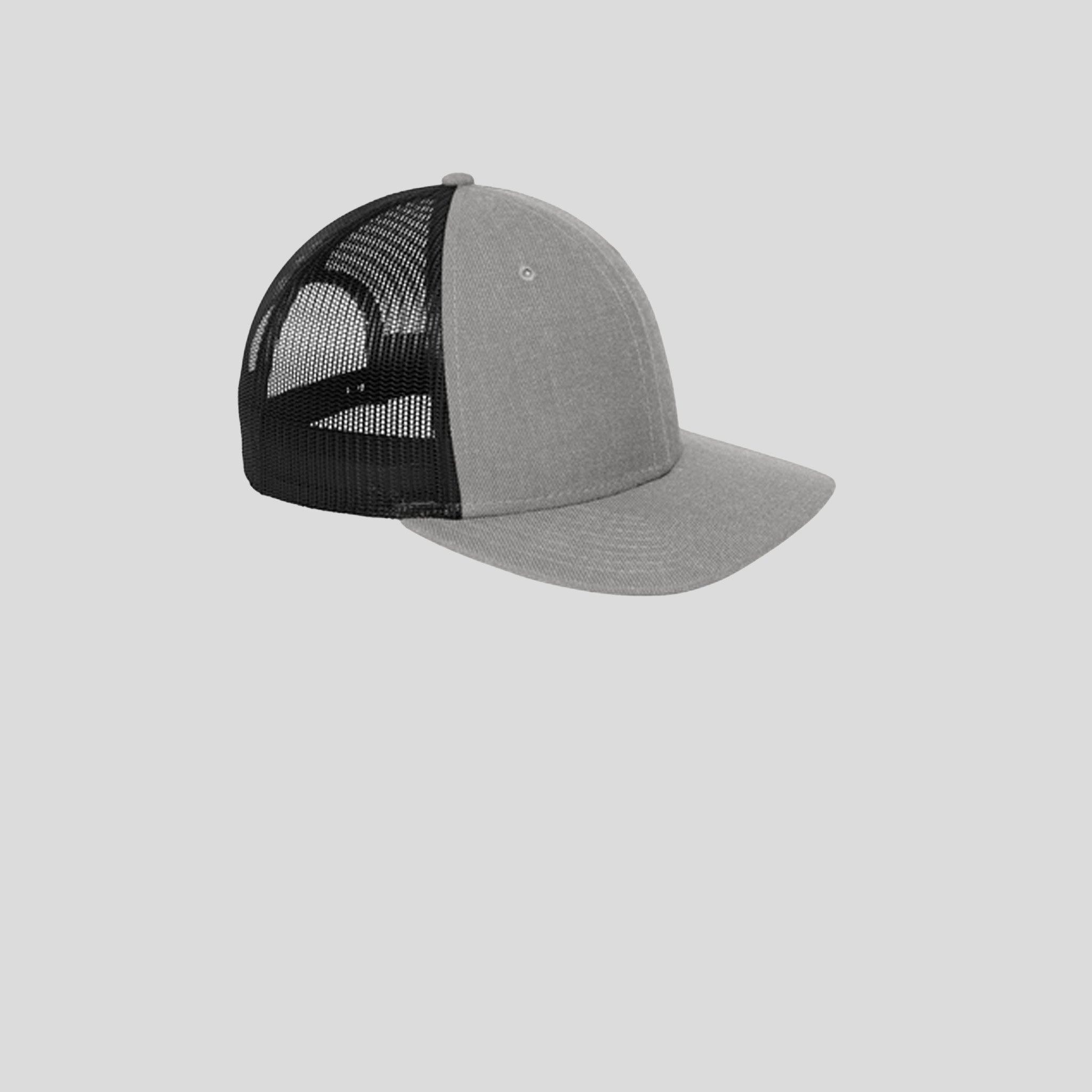 Snapback Low Profile Trucker Cap | Heather Grey/Black