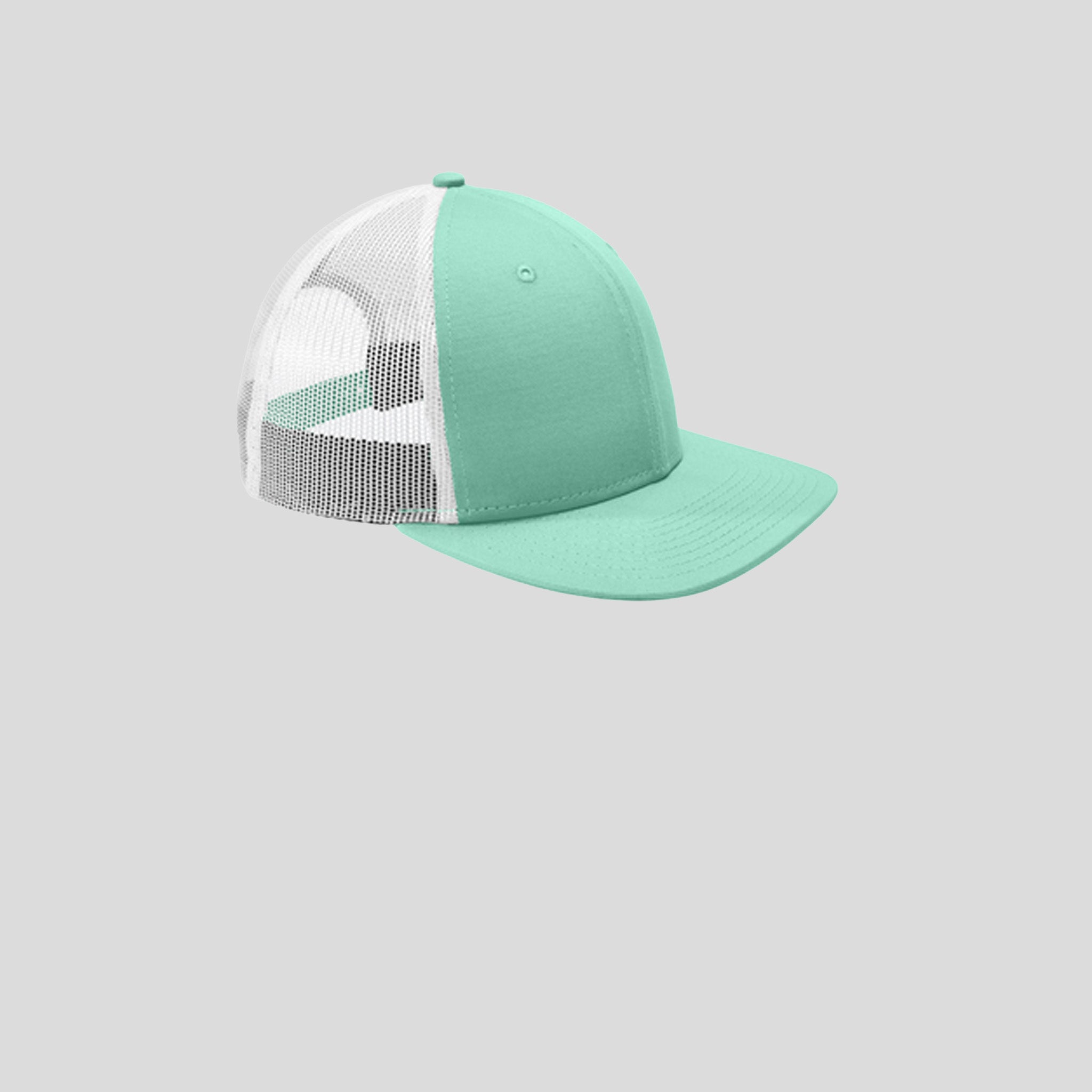 Snapback Low Profile Trucker Cap | Mint/White