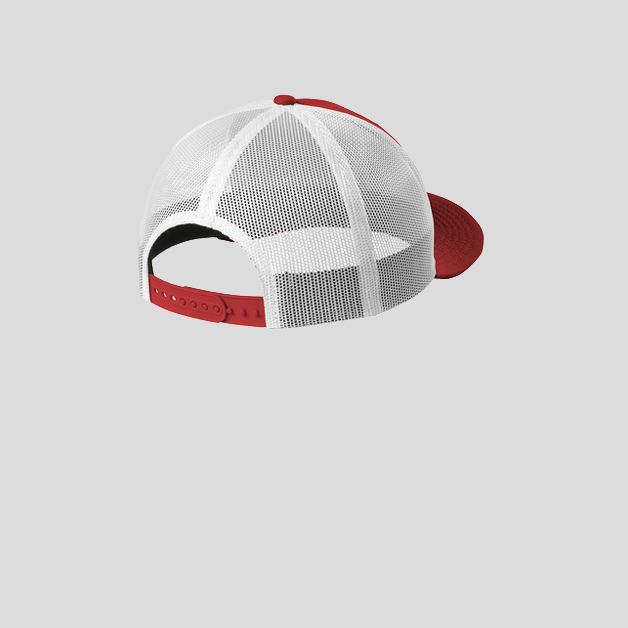 Snapback Low Profile Trucker Cap | Scarlet/White