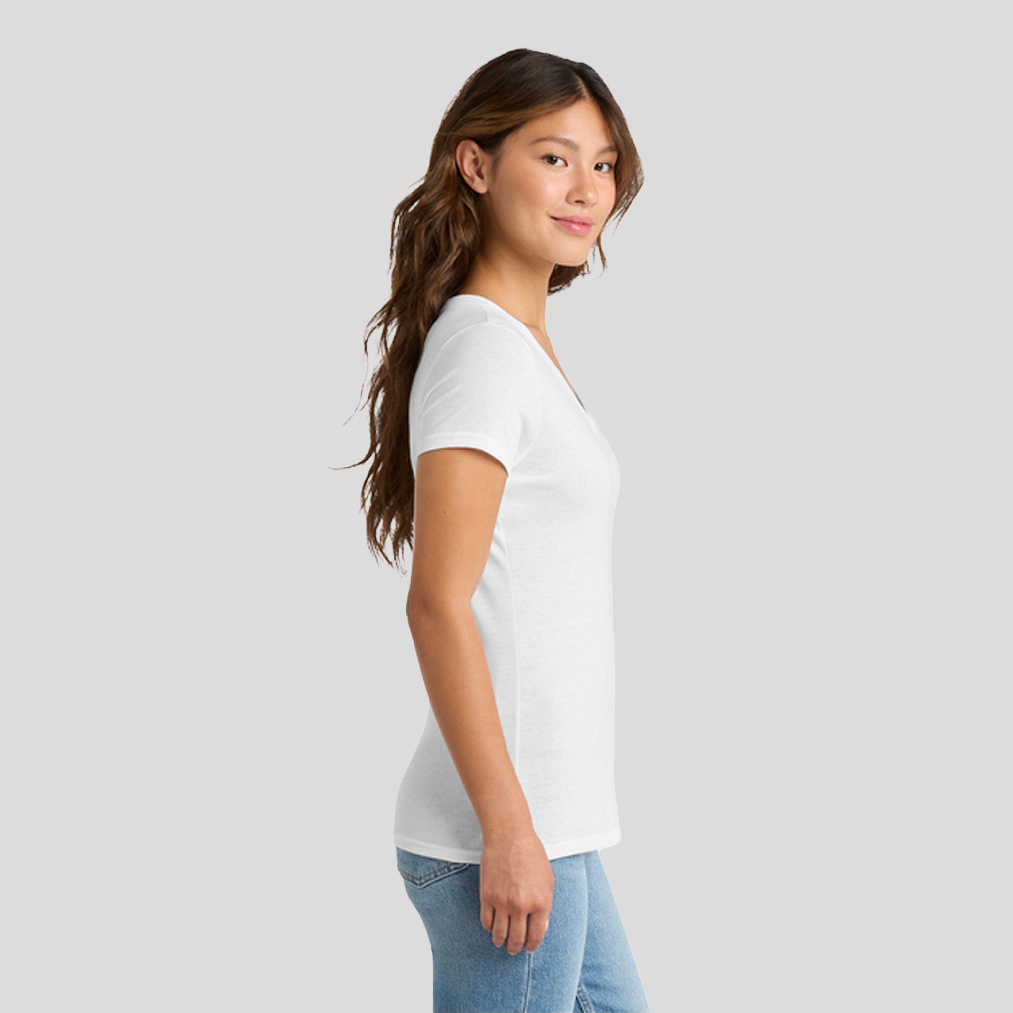 Women's Tri-Blend V-Neck Tee | White