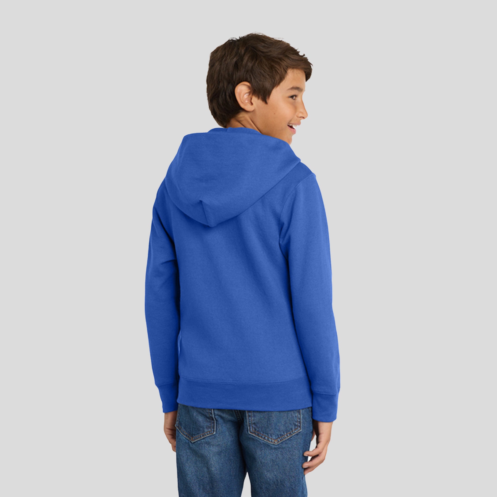 Youth Core Fleece Full-Zip Hooded Sweatshirt | Royal