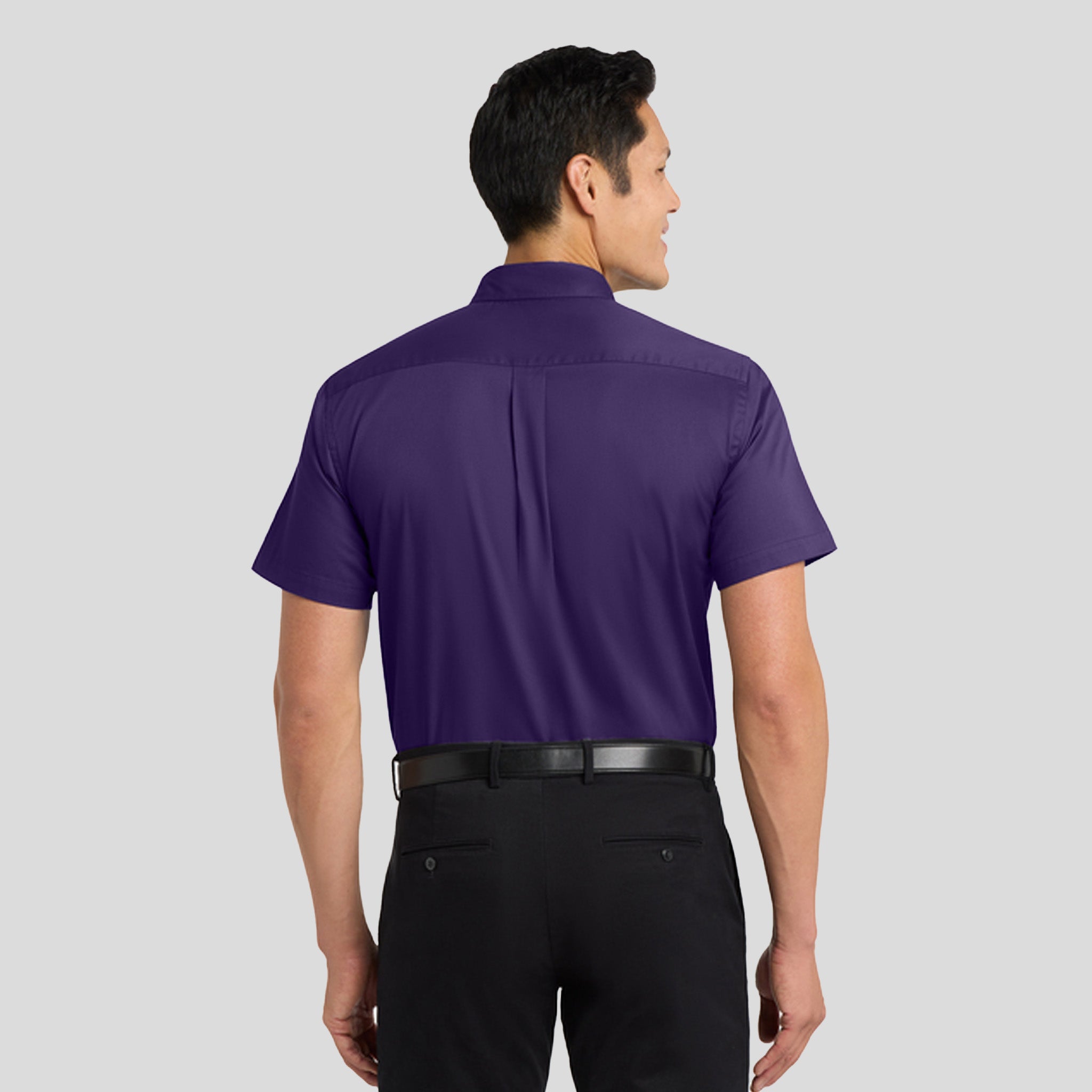 Short Sleeve Easy Care Shirt | Purple/Light Stone