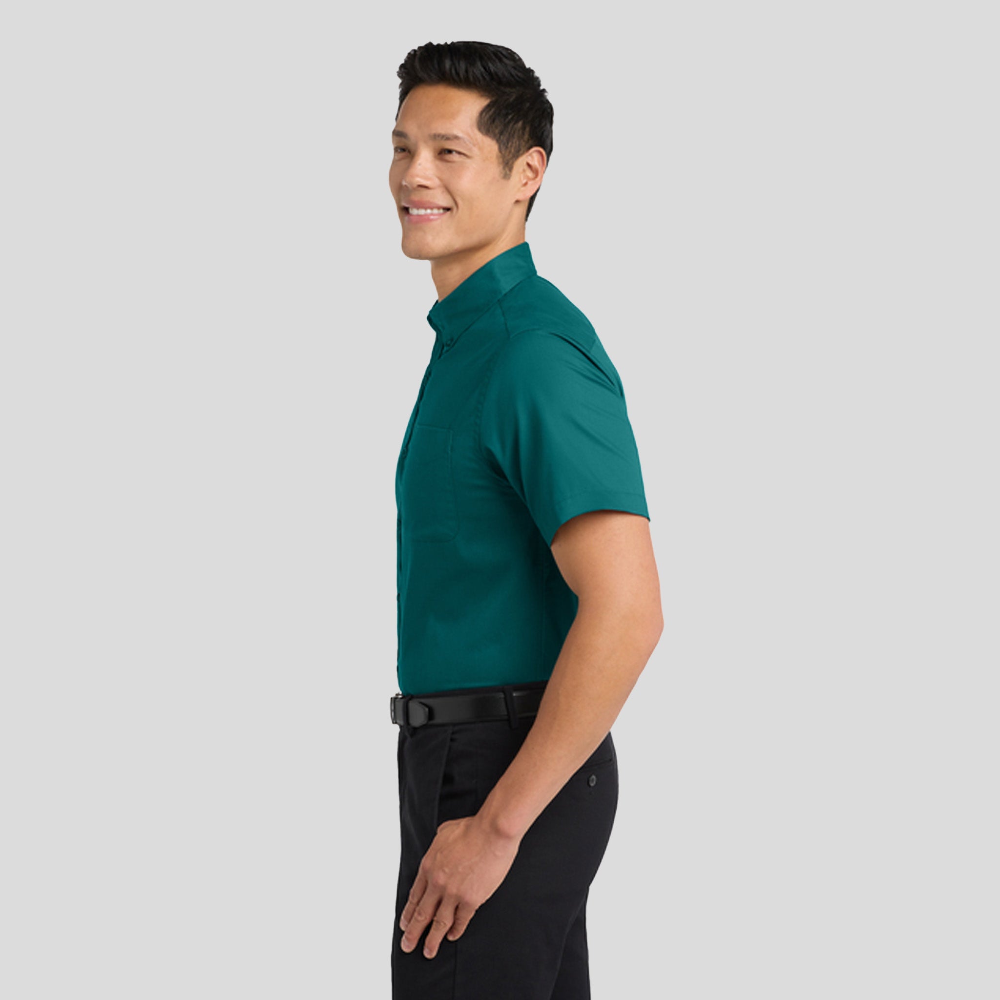 Short Sleeve Easy Care Shirt | Teal Green