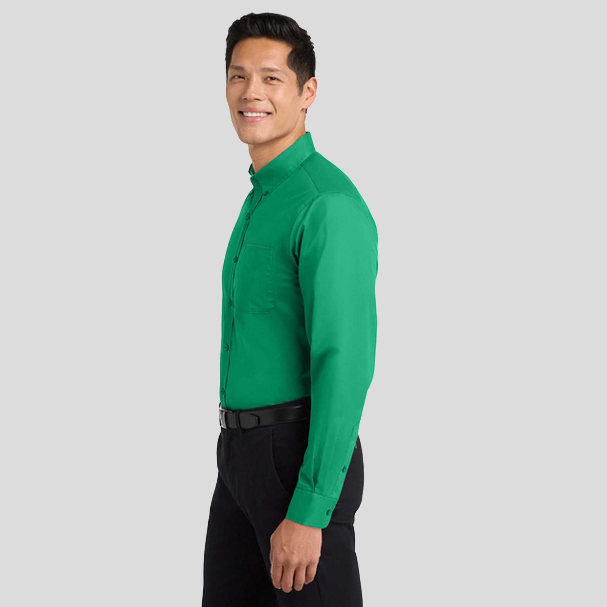 Long Sleeve Easy Care Shirt | Court Green