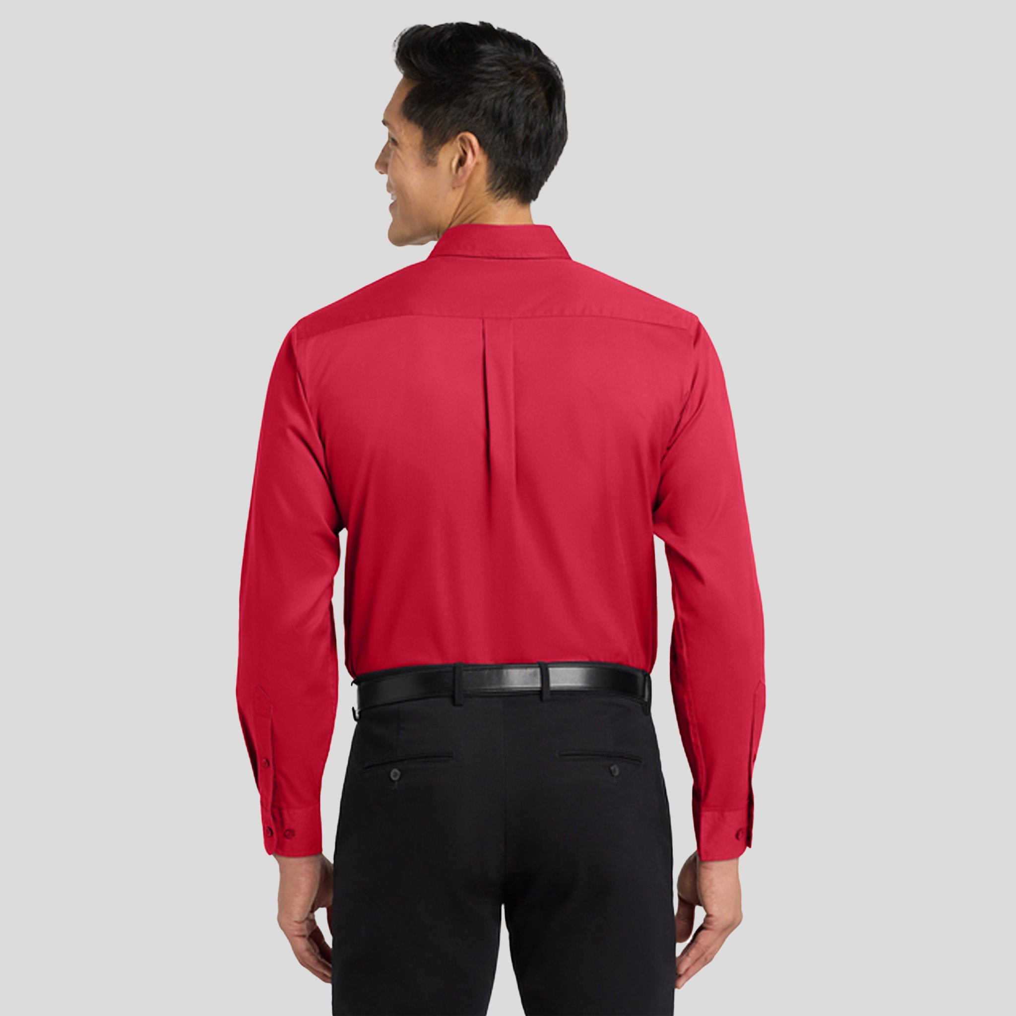 Long Sleeve Easy Care Shirt | Red/Light Stone