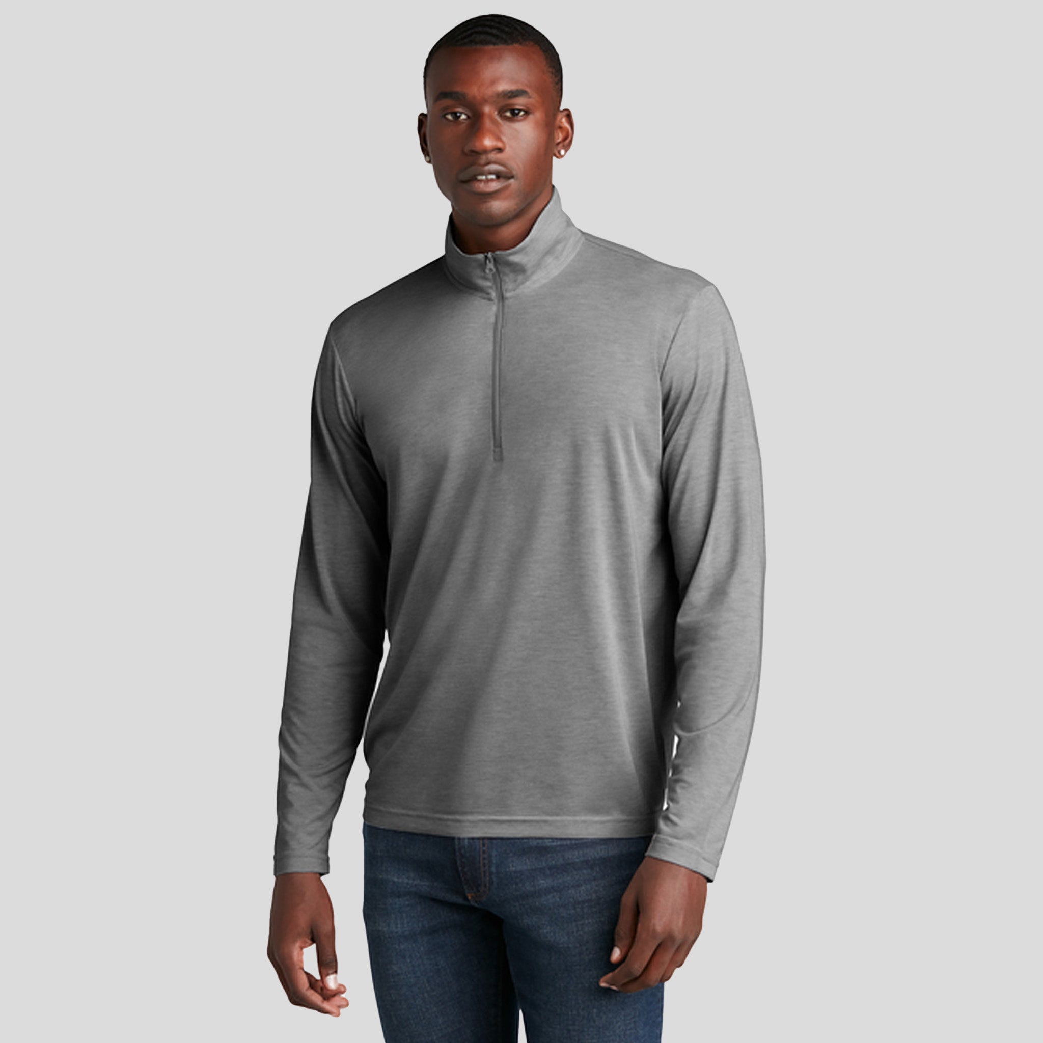 PosiCharge ยฎ Tri-Blend Wicking 1/4-Zip Pullover | Dark Grey Heather
