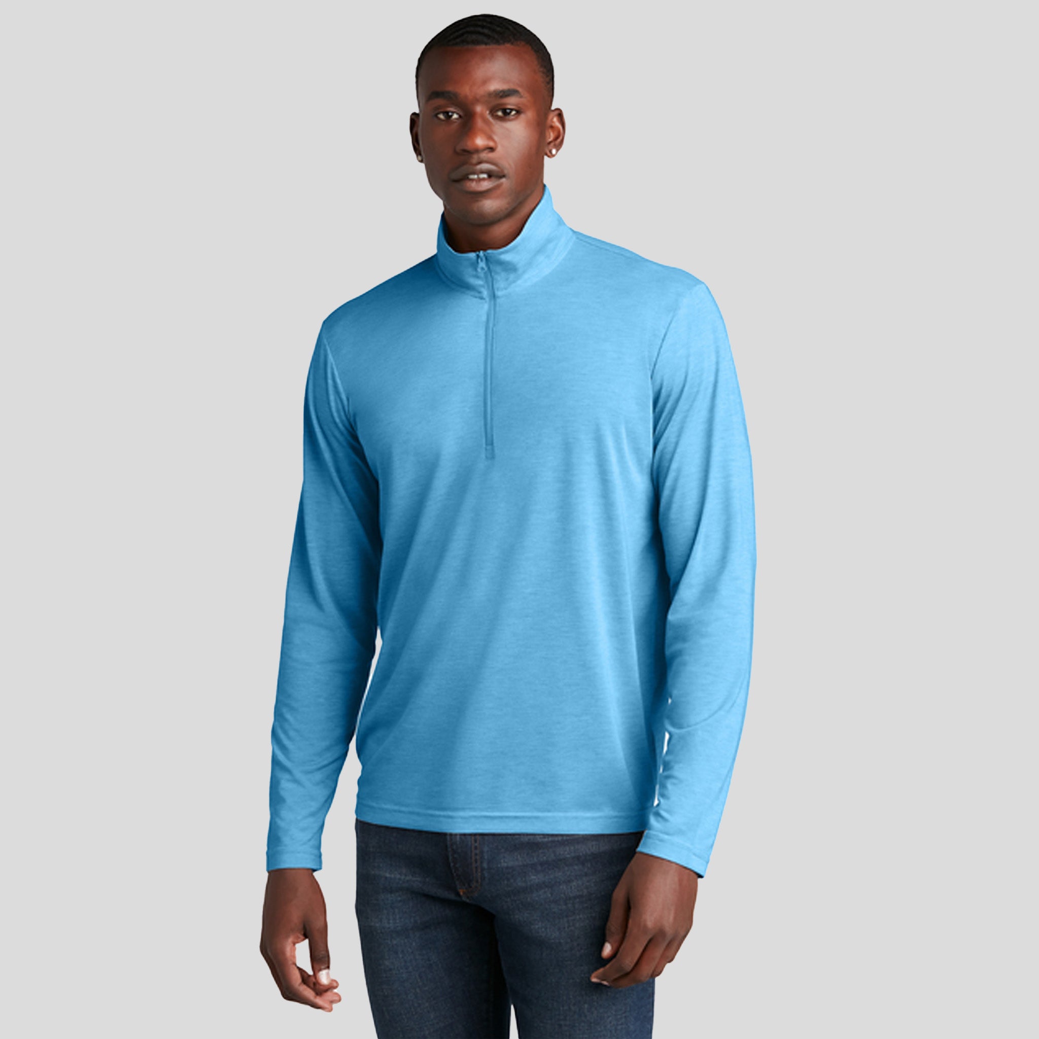 PosiCharge ยฎ Tri-Blend Wicking 1/4-Zip Pullover | Pond Blue Heather