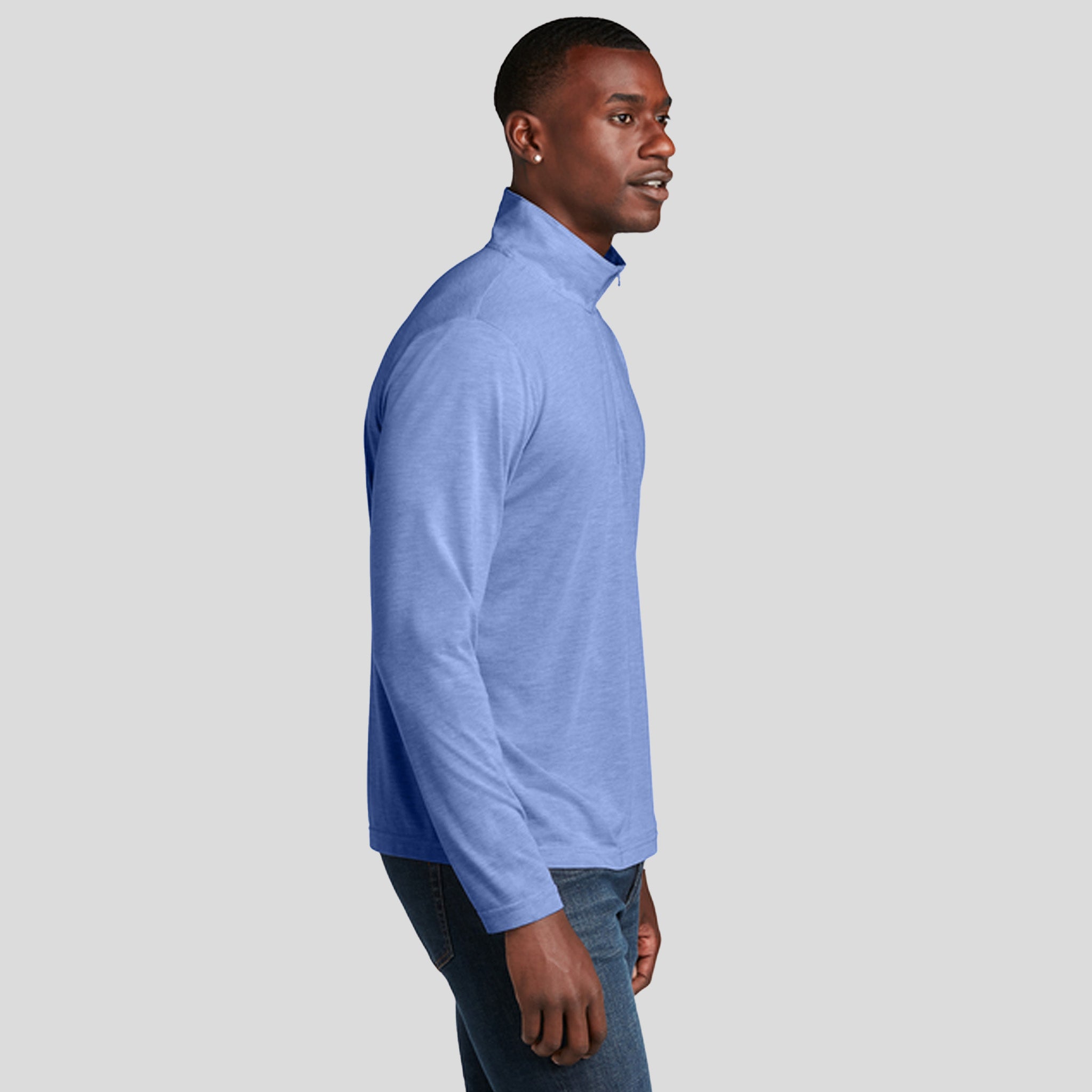 PosiCharge ยฎ Tri-Blend Wicking 1/4-Zip Pullover | True Royal Heather