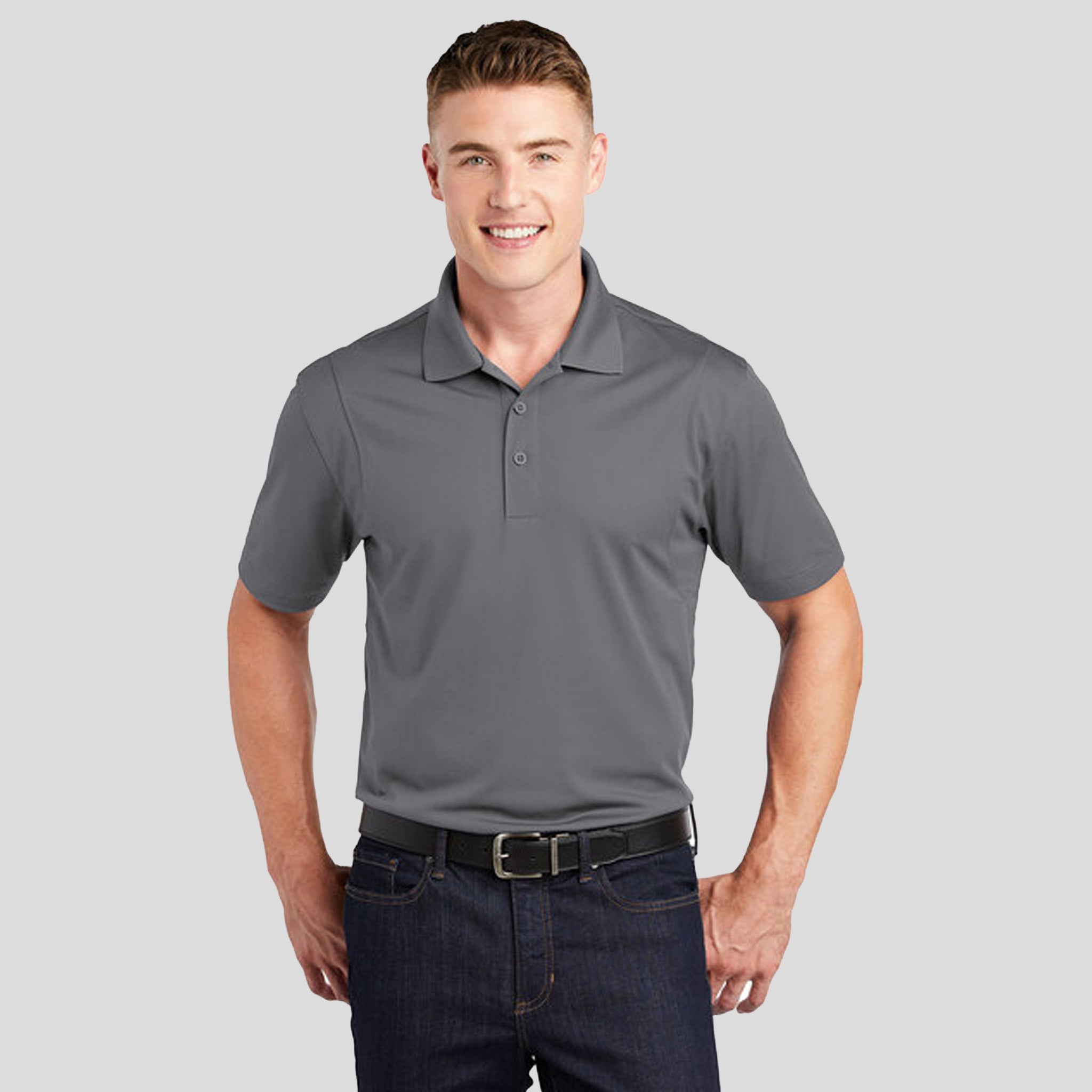 Micropique Sport-Wickยฎ Polo | Grey Concrete