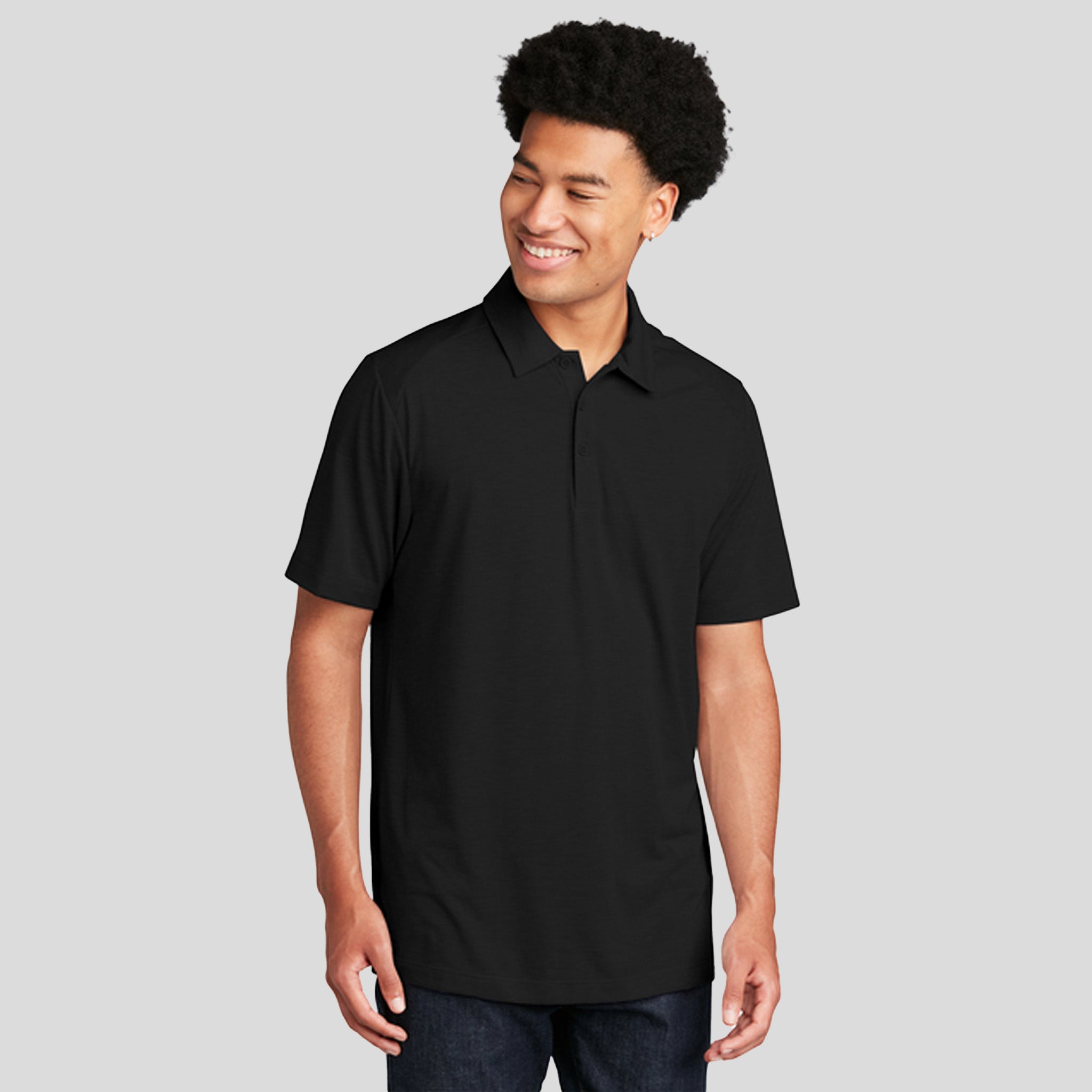 PosiCharge ® Tri-Blend Wicking Polo | Black Triad Solid