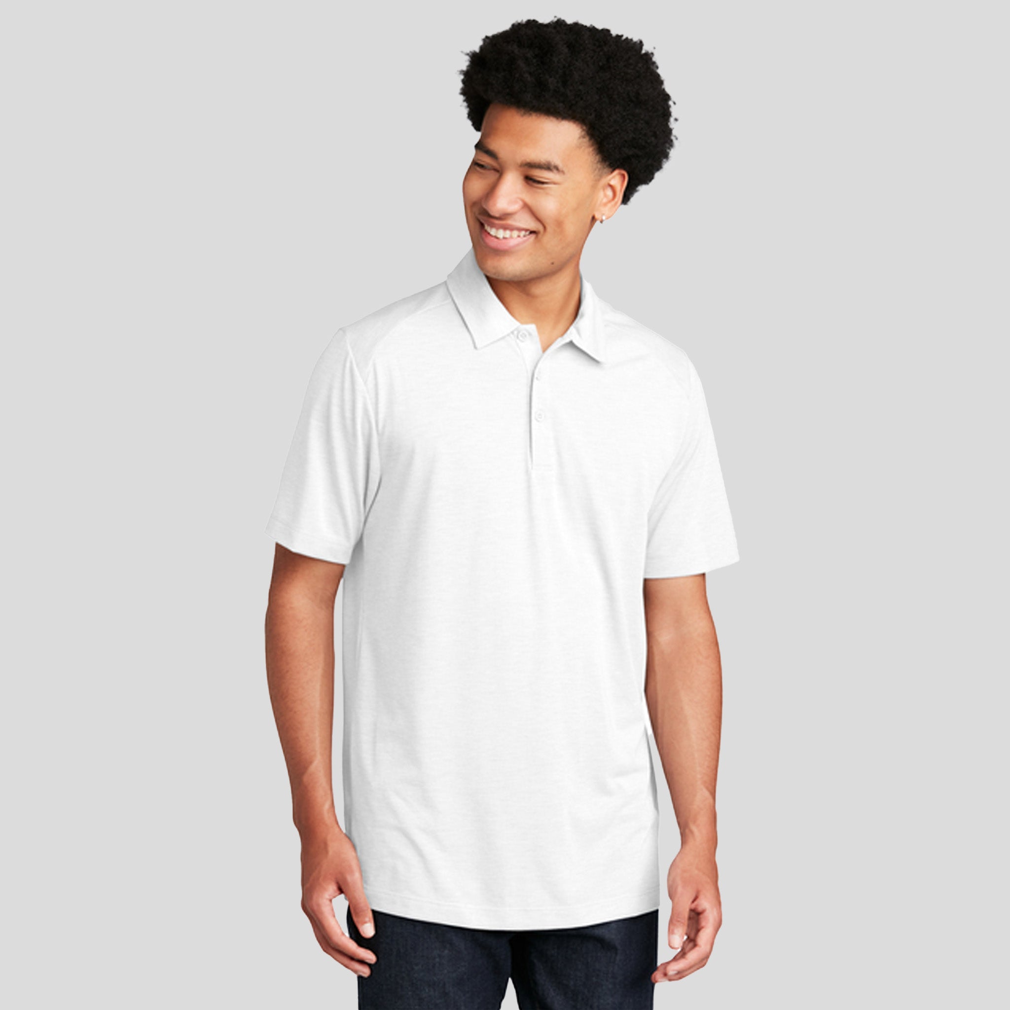 PosiCharge ® Tri-Blend Wicking Polo | White Triad Solid