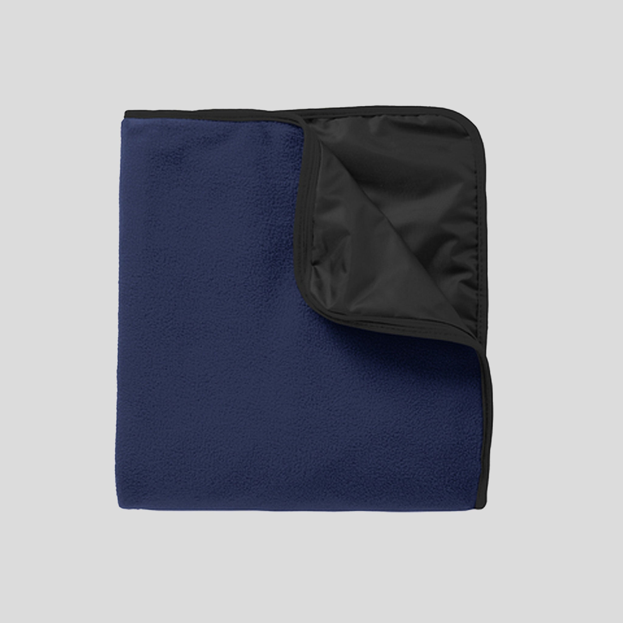 Fleece & Poly Travel Blanket | True Navy/Black