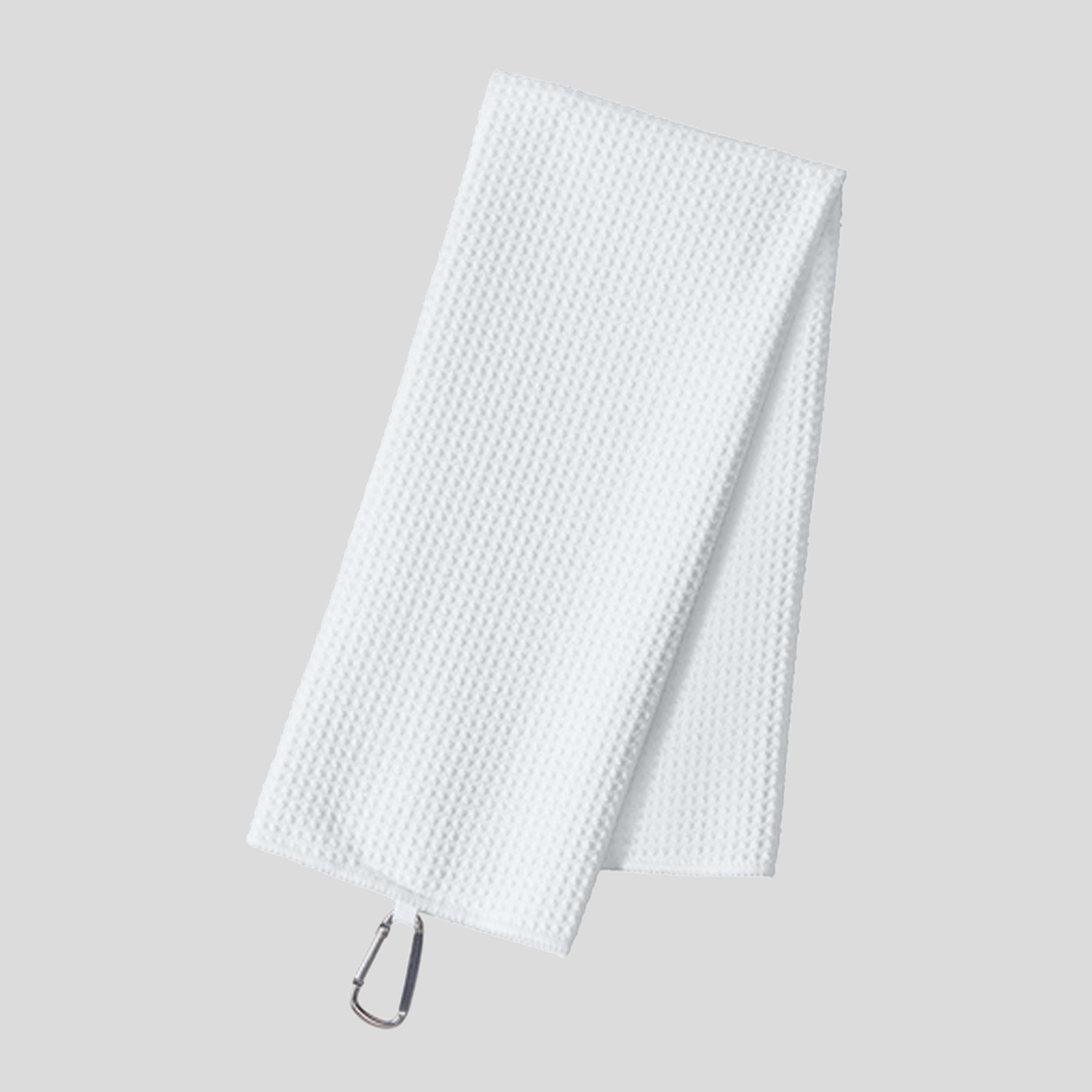 Waffle Microfiber Golf Towel | White