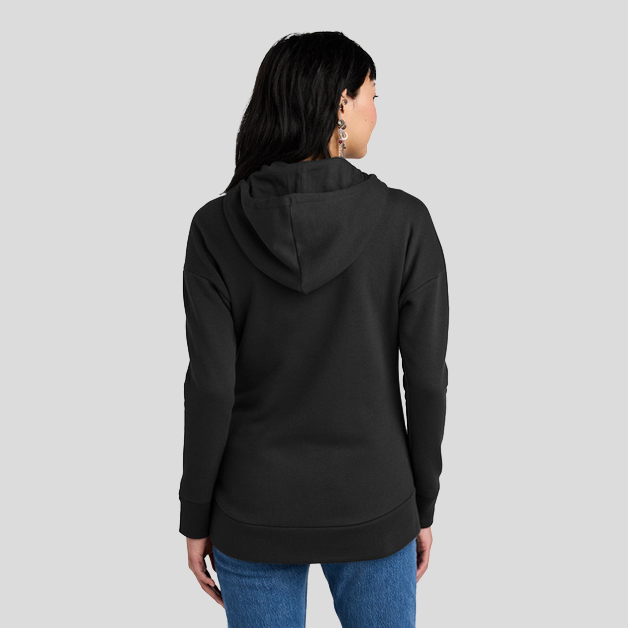 Womenโs Perfect Weightยฎ Fleece Drop Shoulder Full-Zip Hoodie | Jet Black