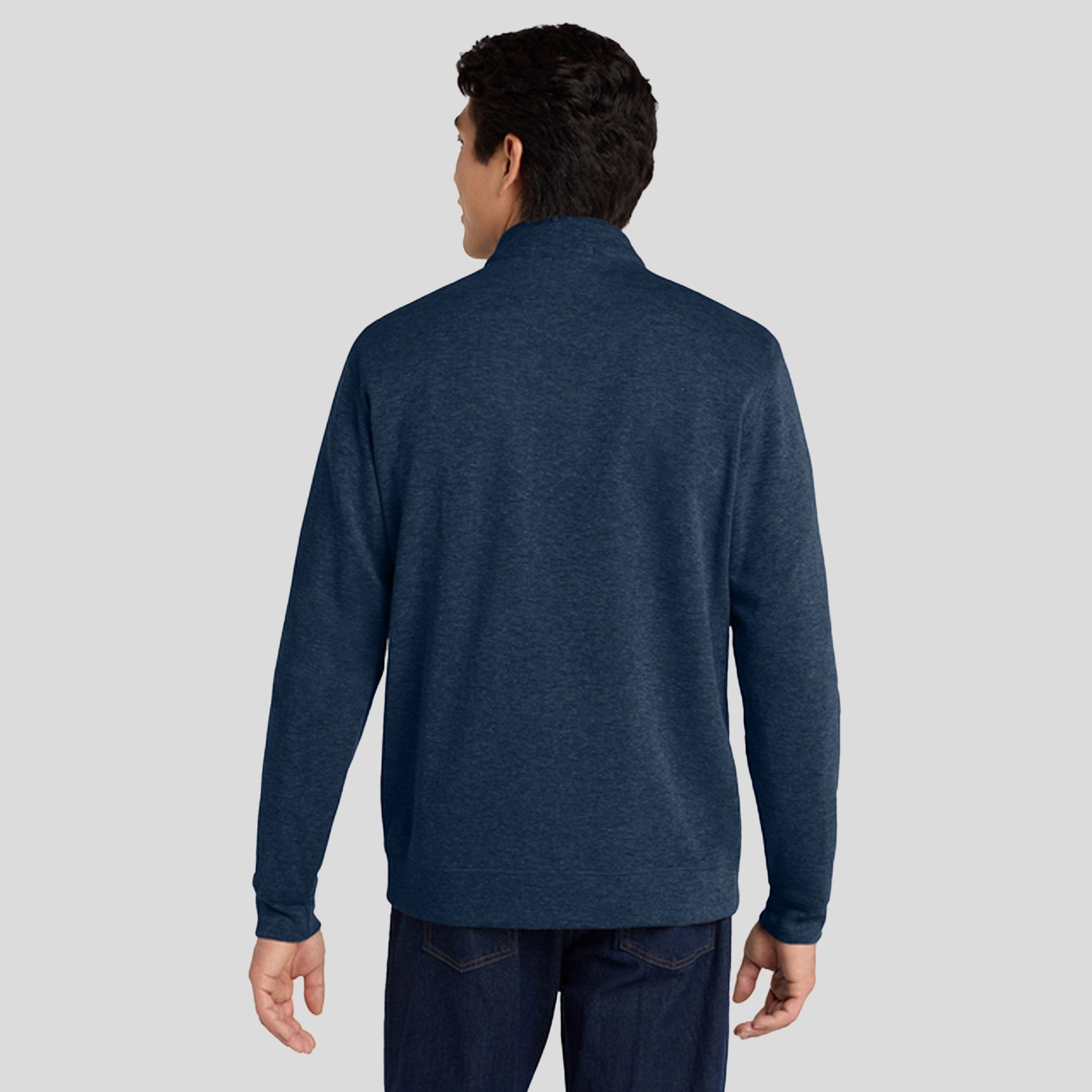 Interlock 1/4-Zip | Estate Blue Heather/Charcoal Heather