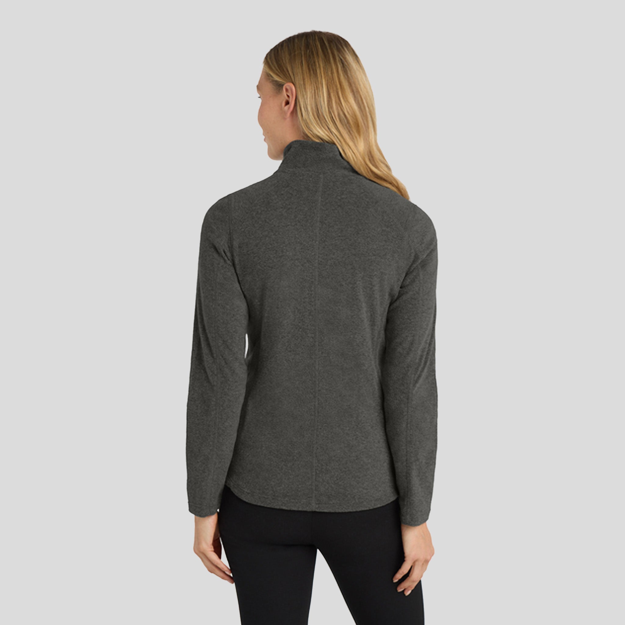 Women's Heather Microfleece Full-Zip Jacket | Black Charcoal Heather
