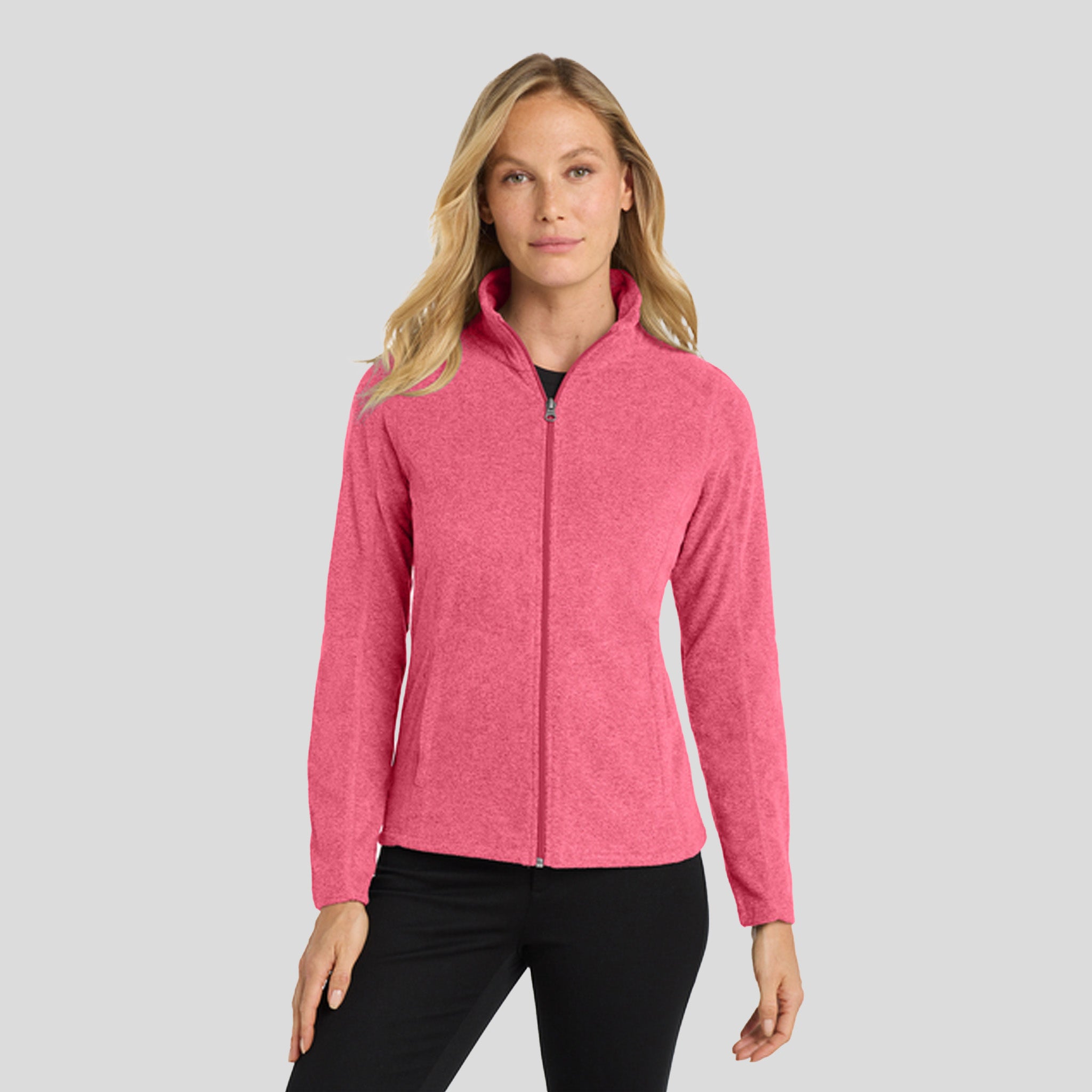 Women's Heather Microfleece Full-Zip Jacket | Pink Raspberry Heather