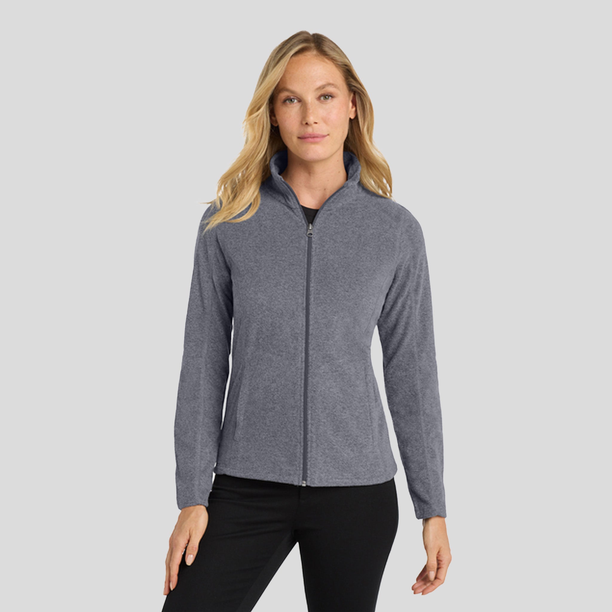 Women's Heather Microfleece Full-Zip Jacket | True Navy Heather