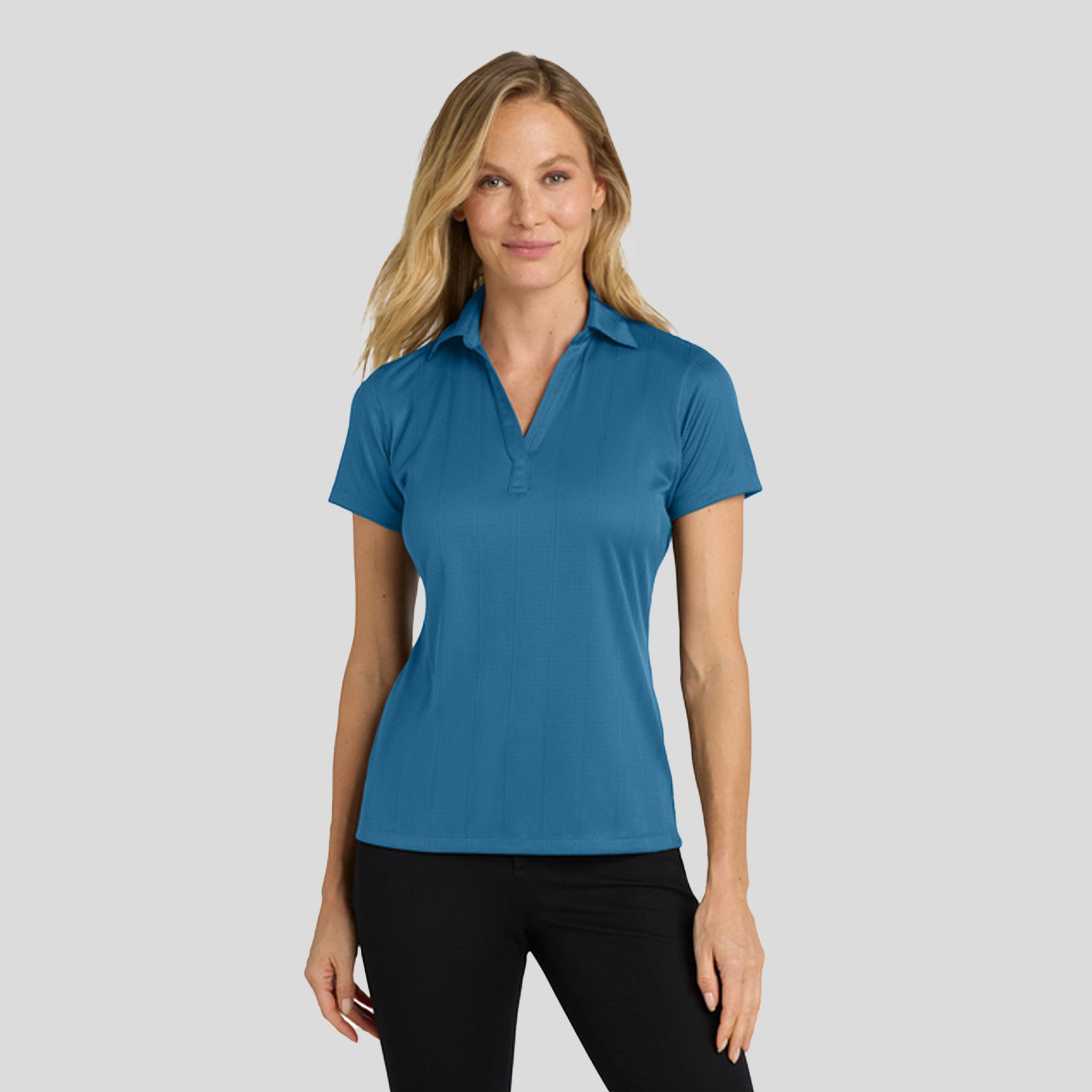 Women's Performance Fine Jacquard Polo | Ocean Blue