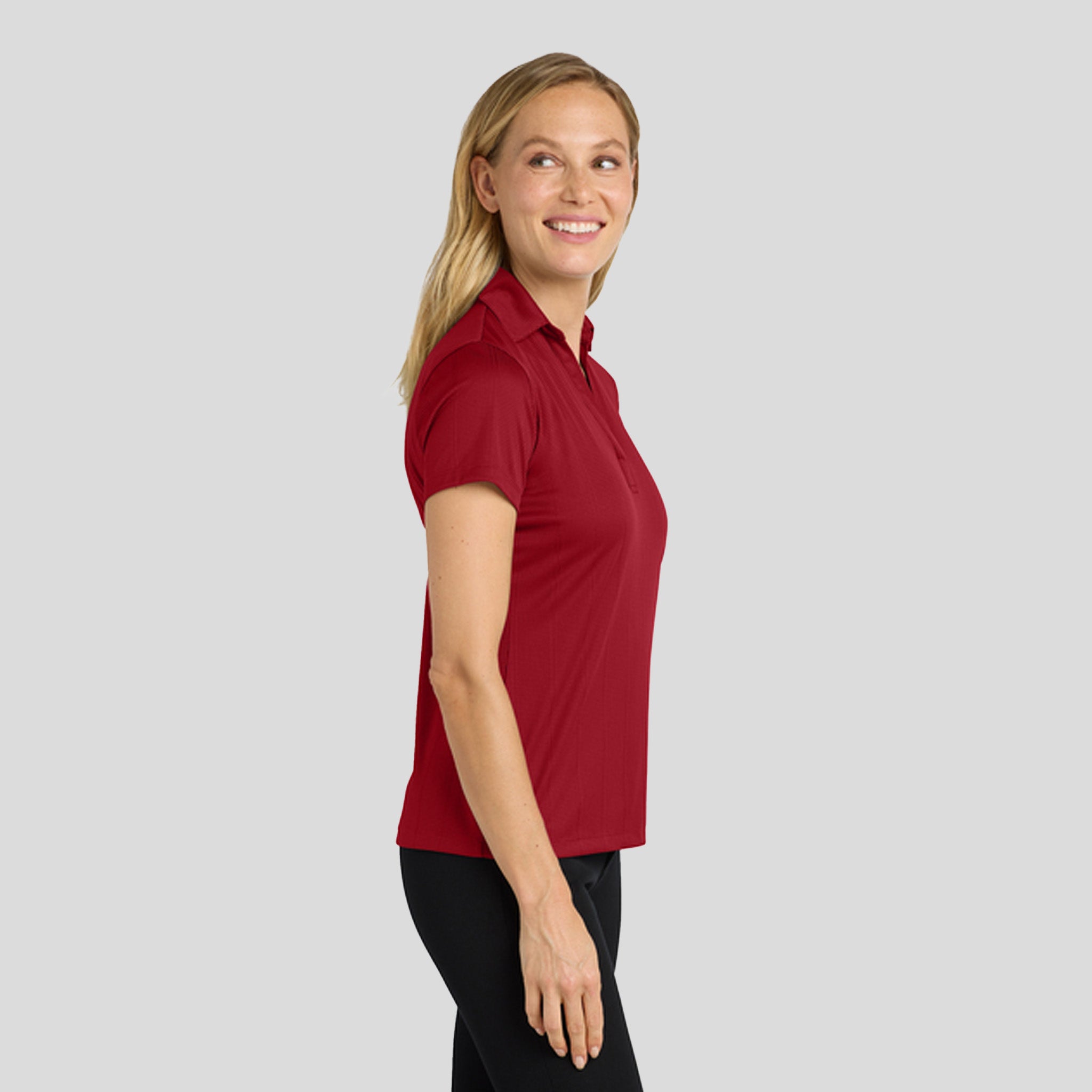 Women's Performance Fine Jacquard Polo | Rich Red