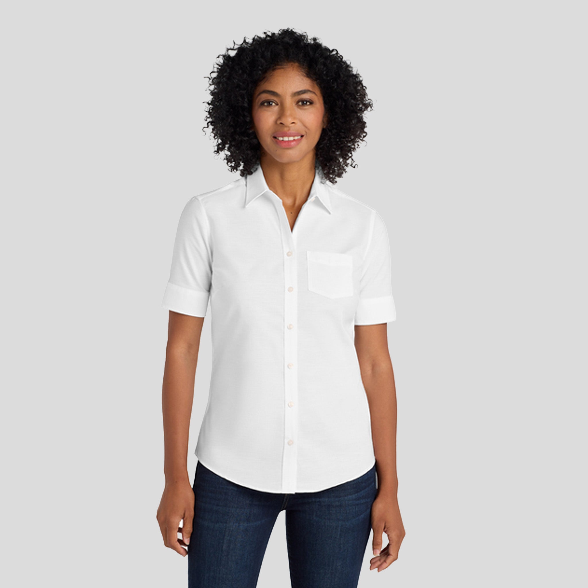 Women's Short Sleeve SuperProβ’ Oxford Shirt | White