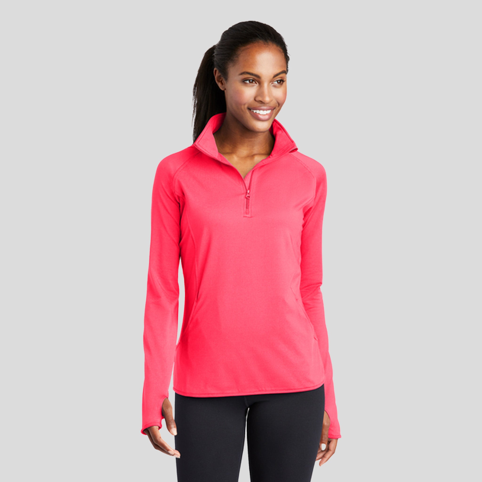Women's Sport-Wickยฎ Stretch 1/4-Zip Pullover | Hot Coral
