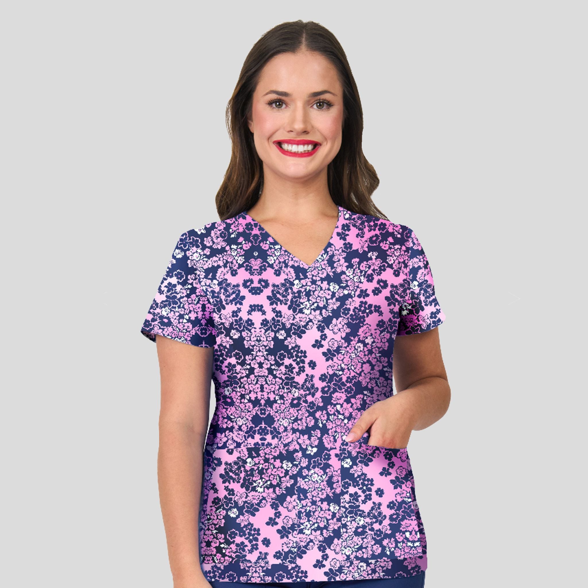 Audrey Print Top | Bubblegum Blossoms