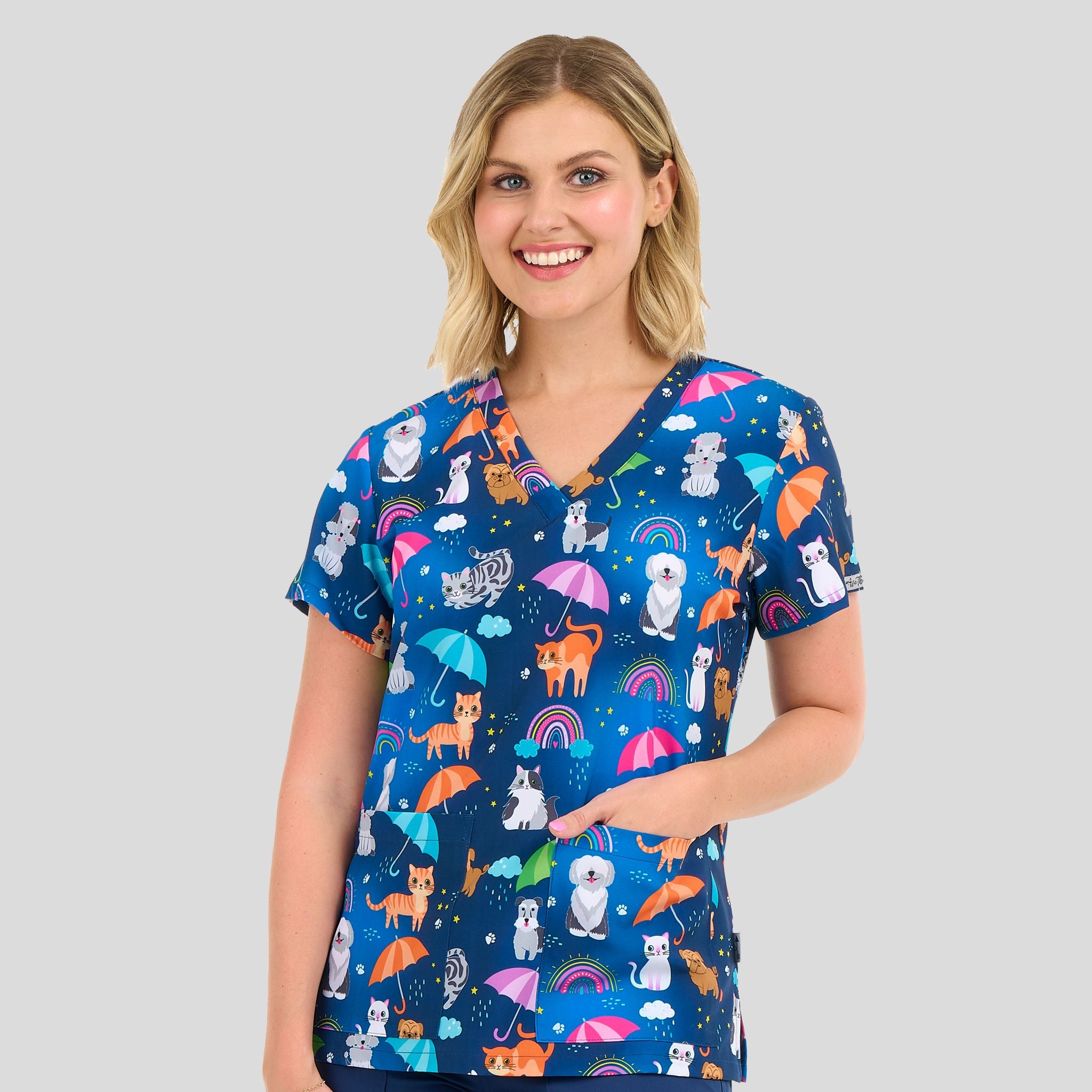 Audrey Print Top | Raining Cats & Dogs