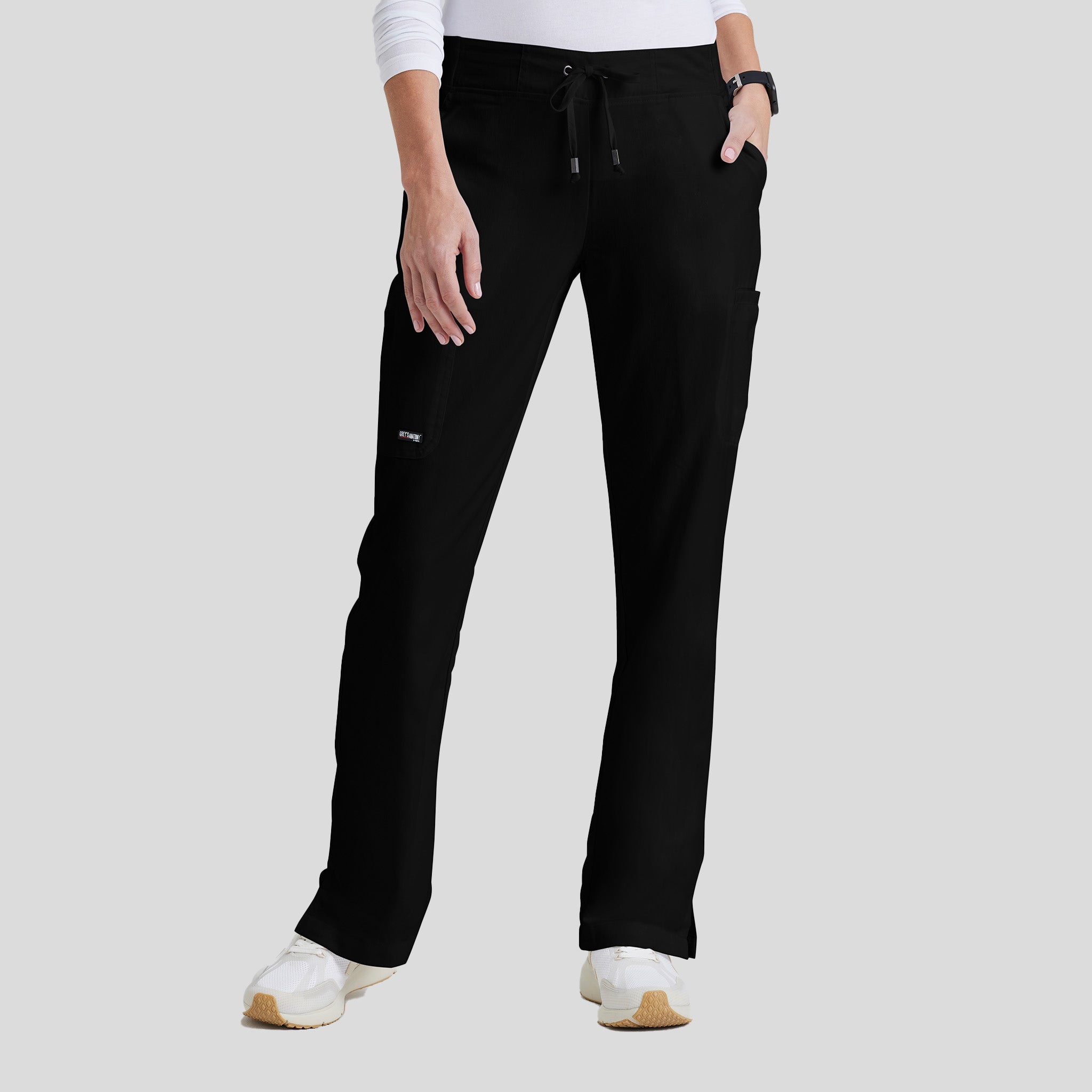 Mia 6-Pocket Low-Rise Straight Leg Scrub Pant | Black