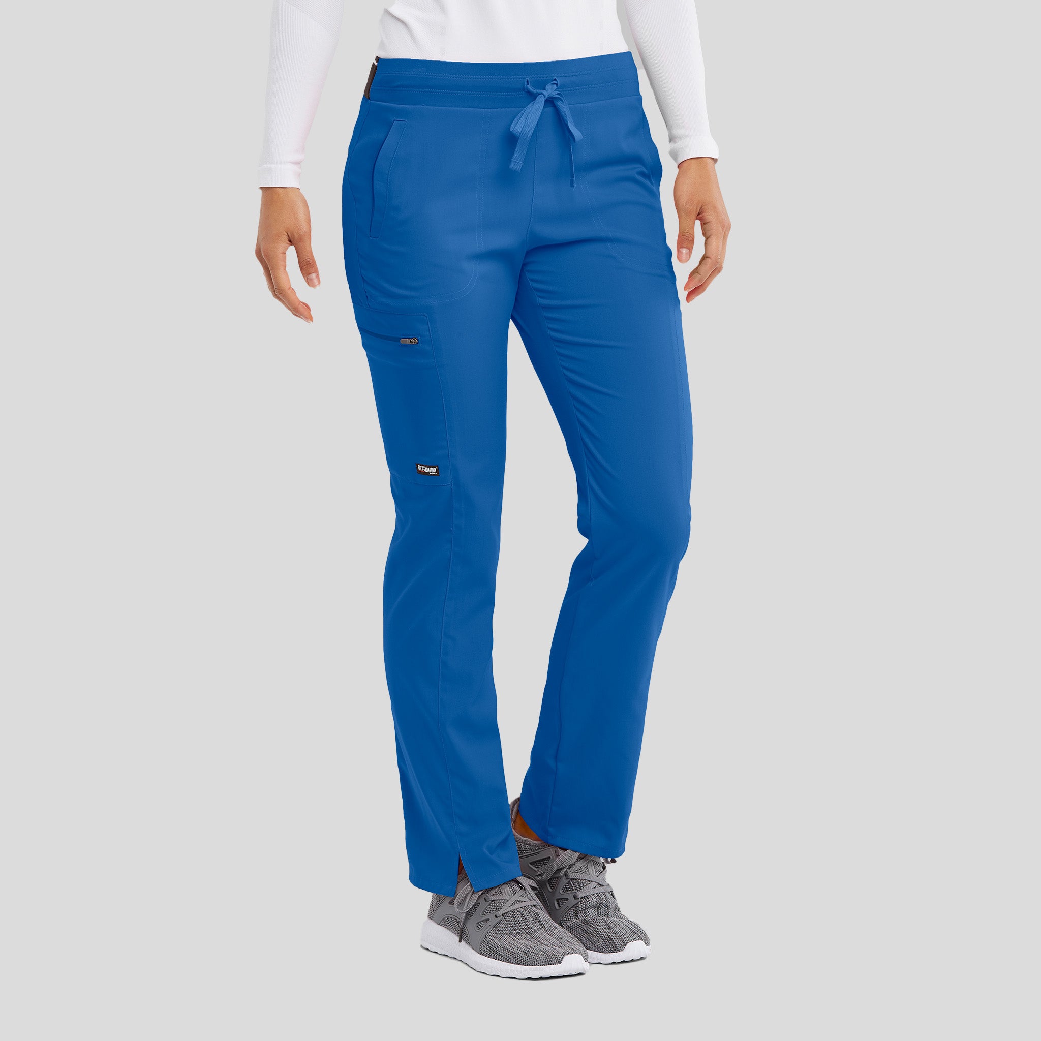 Kim 3-Pocket Mid-Rise Straight Leg Scrub Pant | Royal