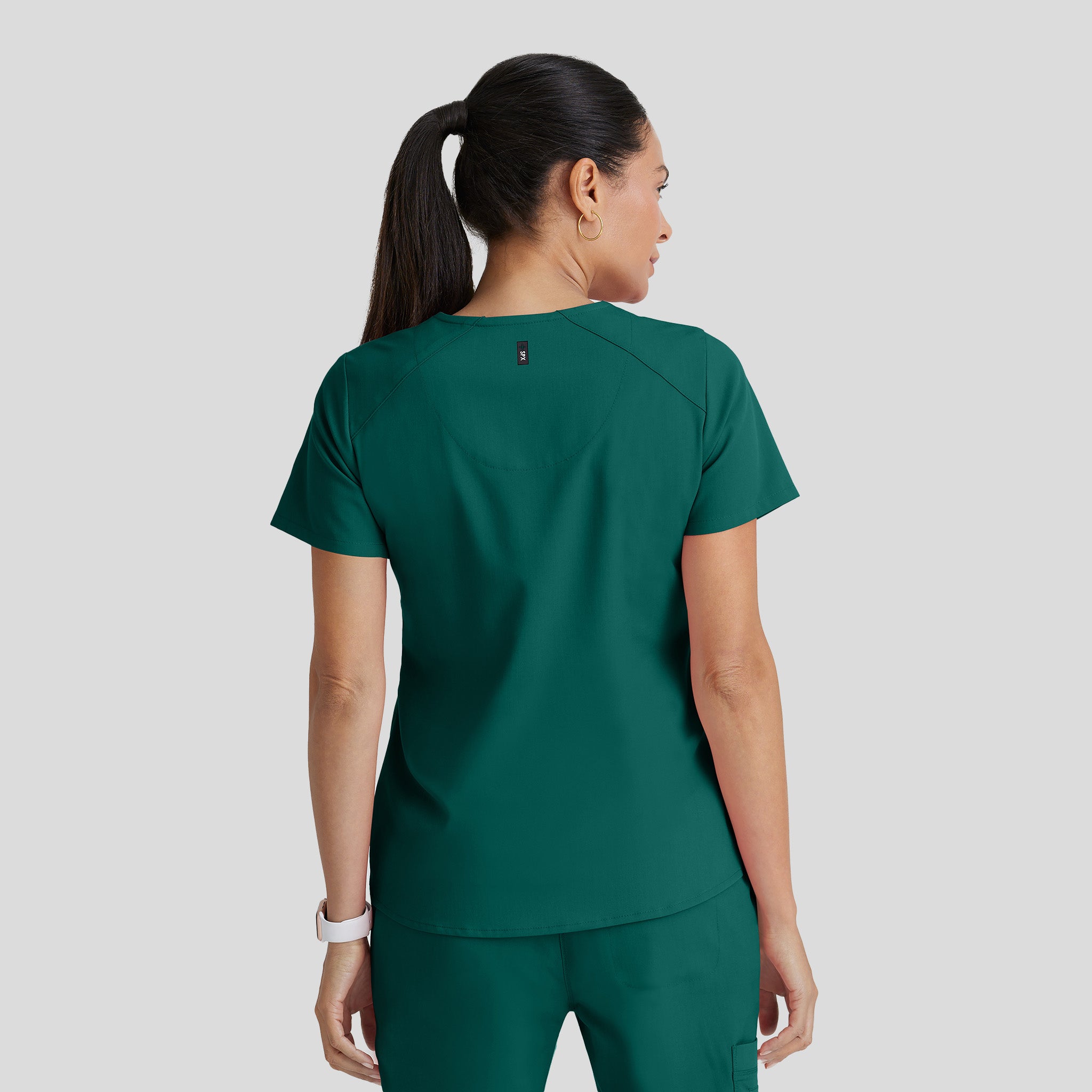 Emma 4-Pocket V-Neck Scrub Top | Hunter