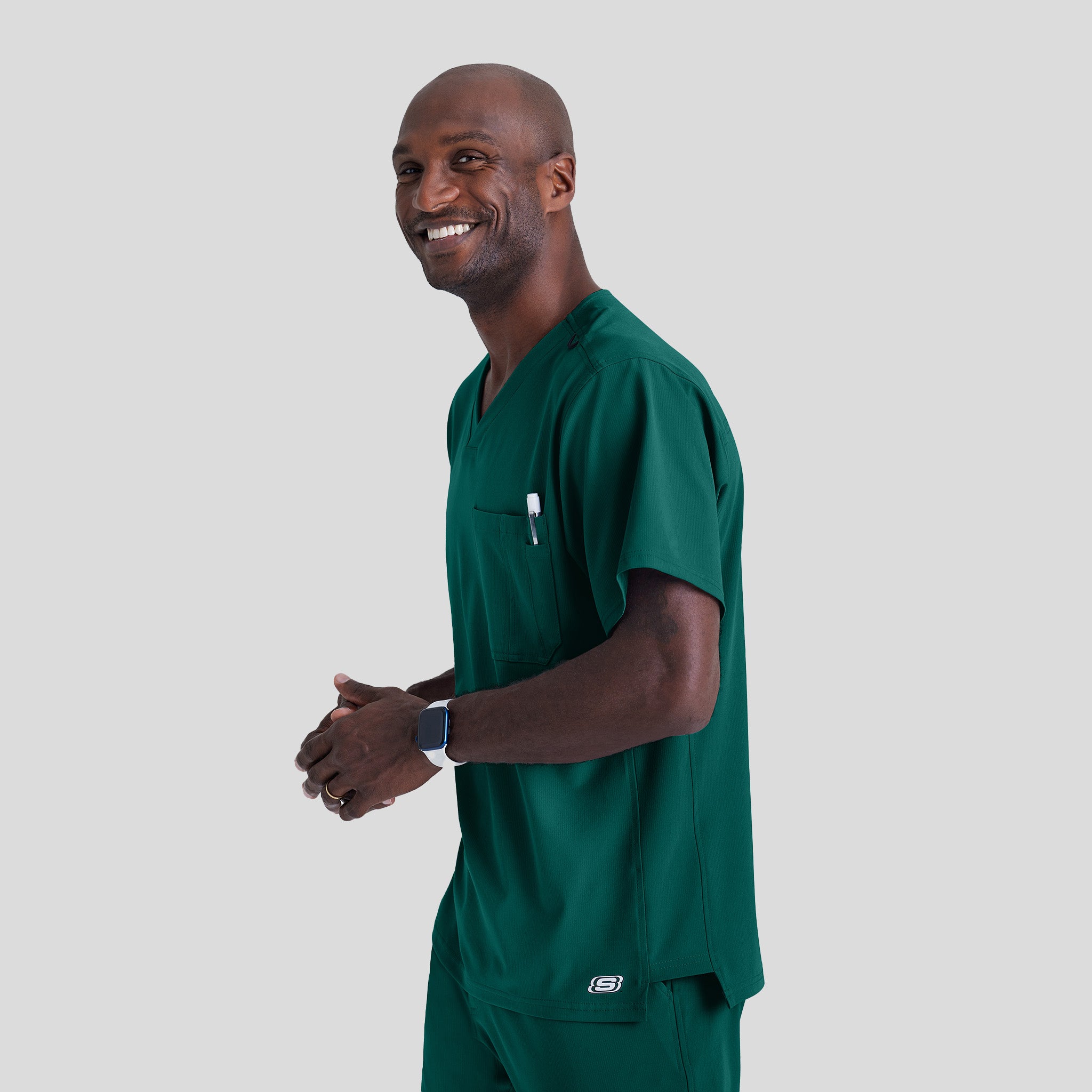 Men's Structure 1-Pocket V-Neck Scrub Top | Hunter