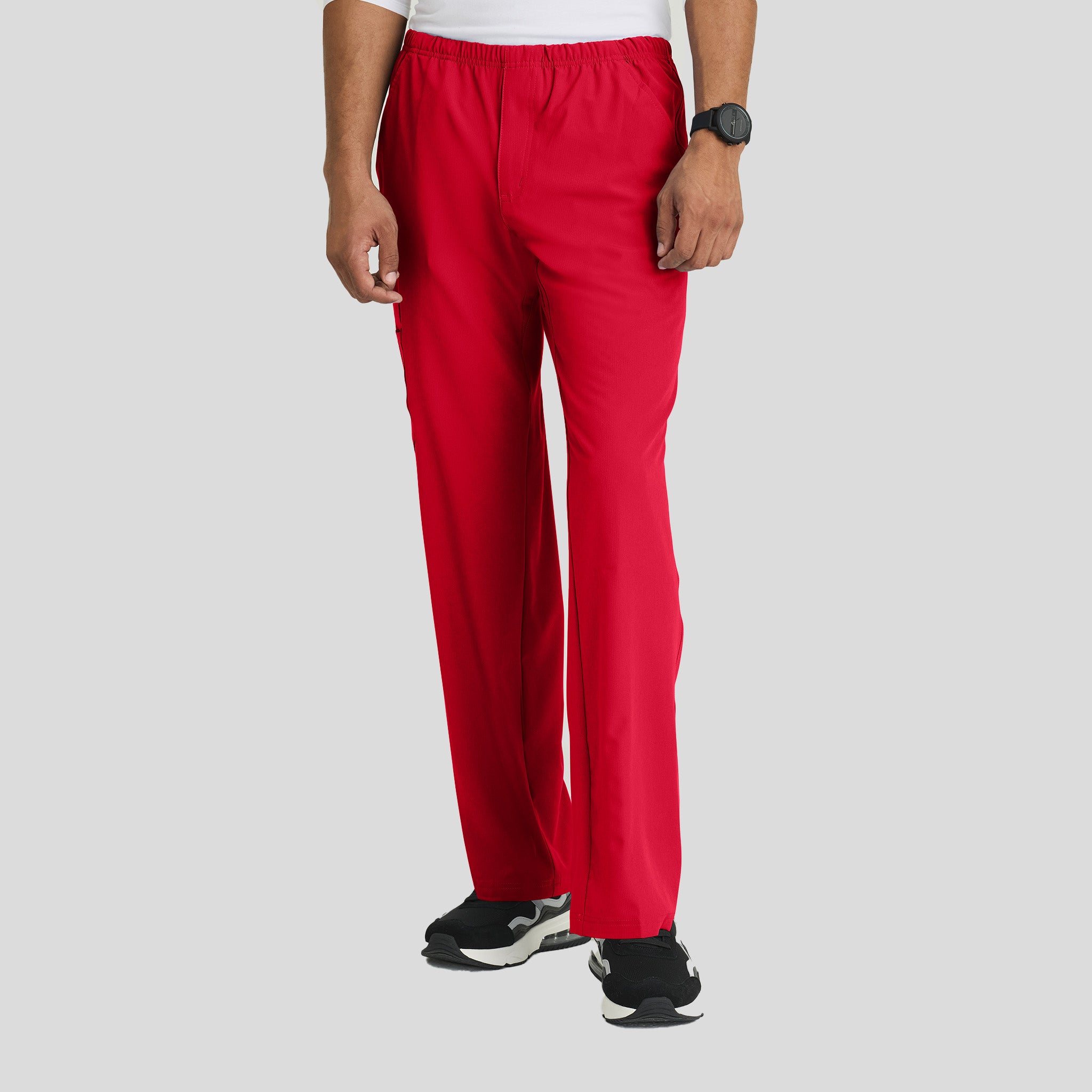 Men's Structure 4-Pockets Zip-Fly Scrub Pant | Red