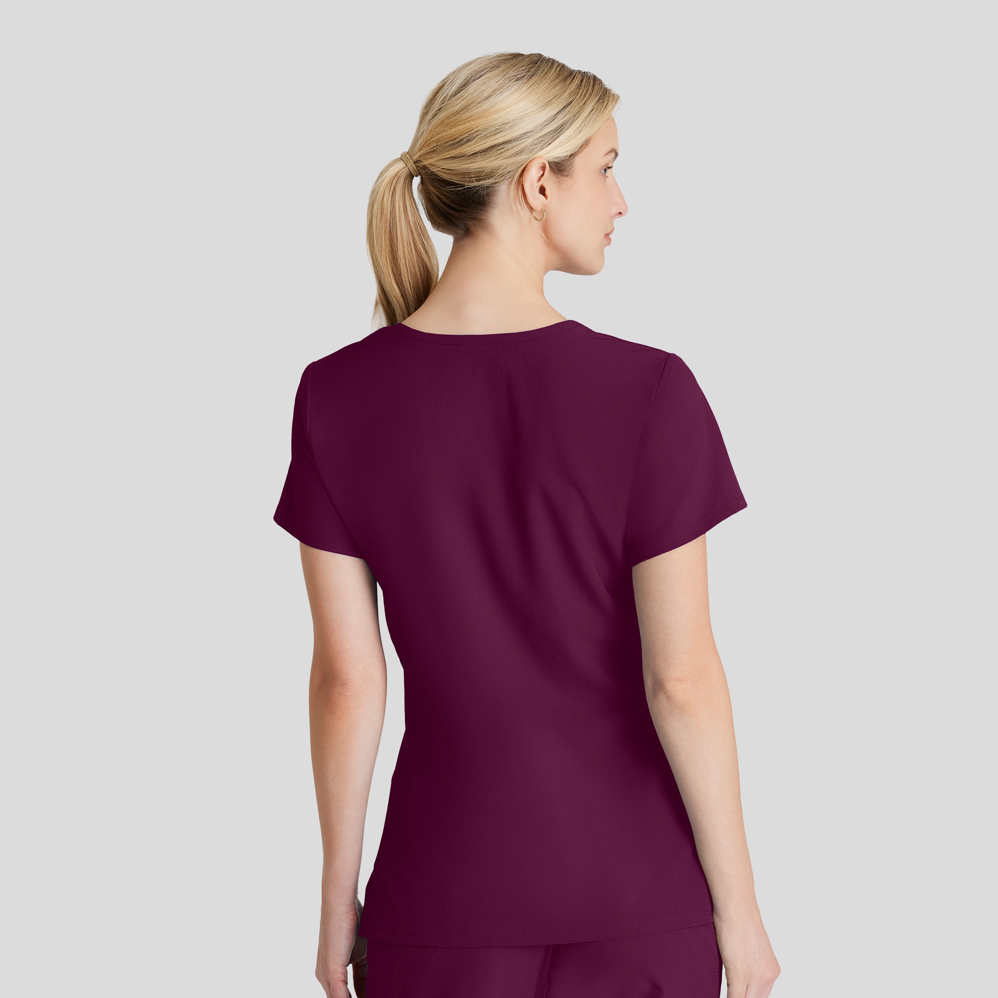 Reliance 3-Pocket Crossover V-Neck Scrub Top | Wine