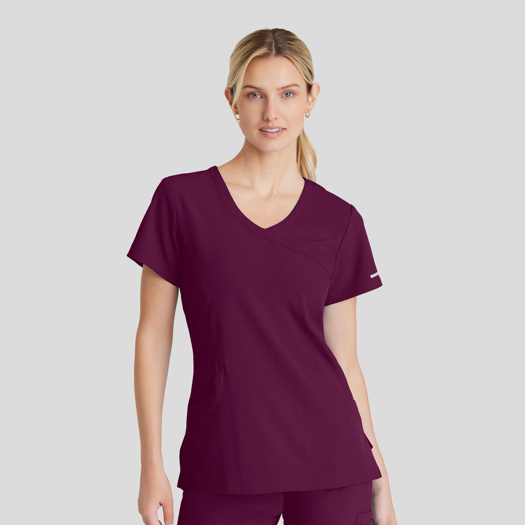Reliance 3-Pocket Crossover V-Neck Scrub Top | Wine