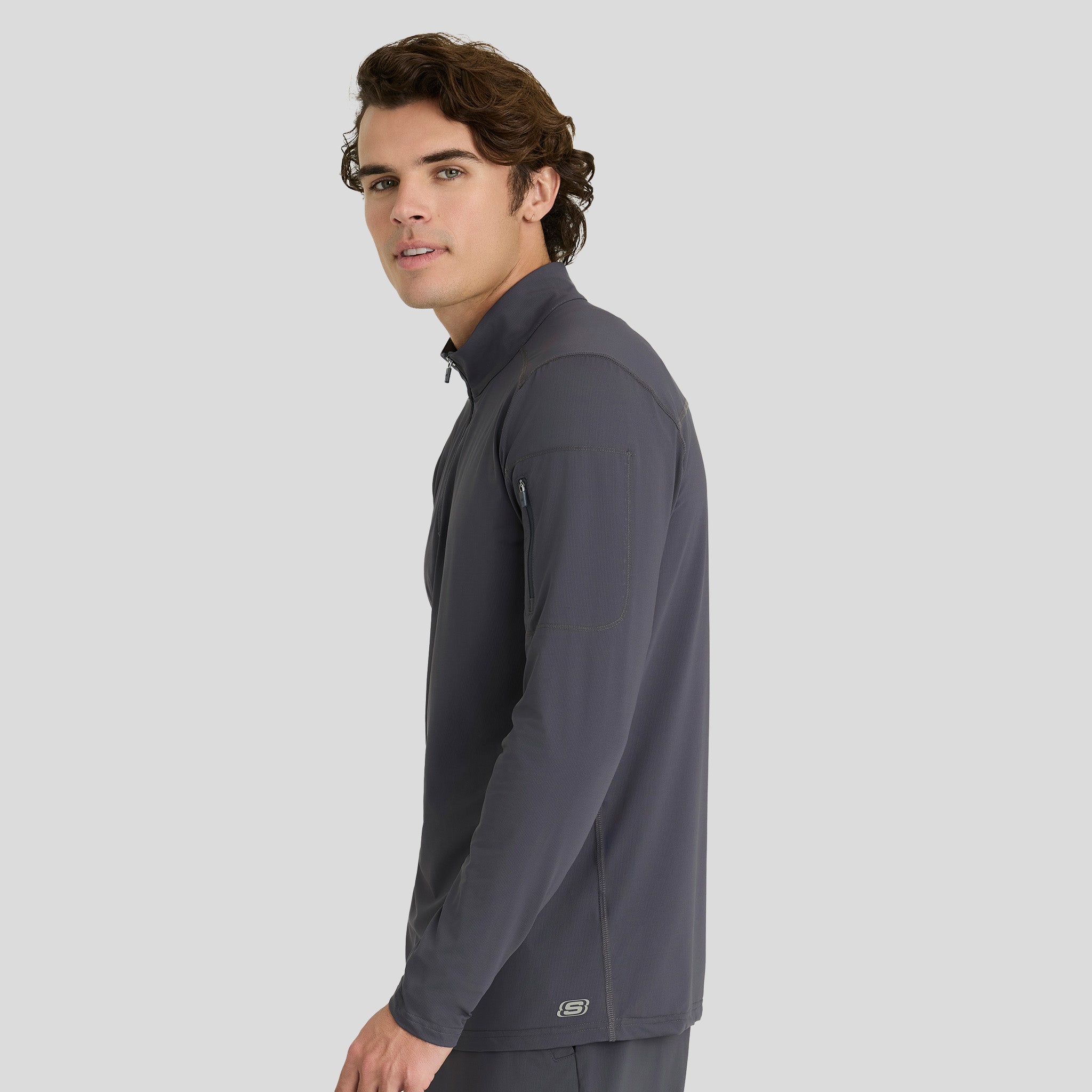 Men's Propel Mock Neck Long Sleeve Top | Pewter