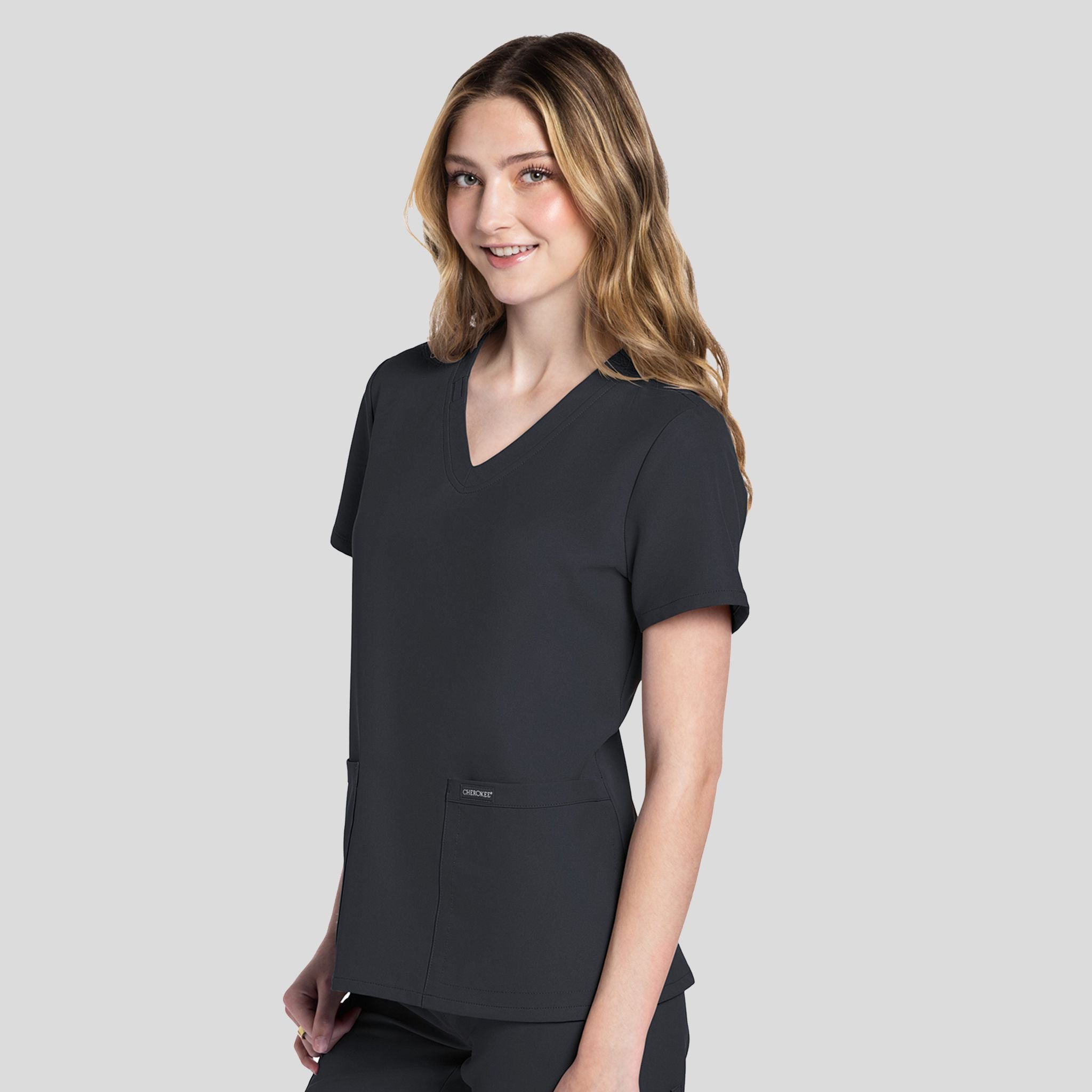 V-Neck Top | Pewter