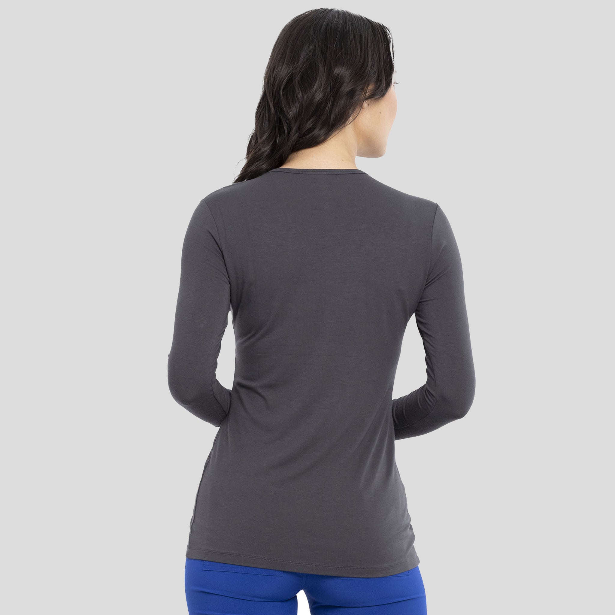 Long Sleeve Knit Underscrub | Pewter