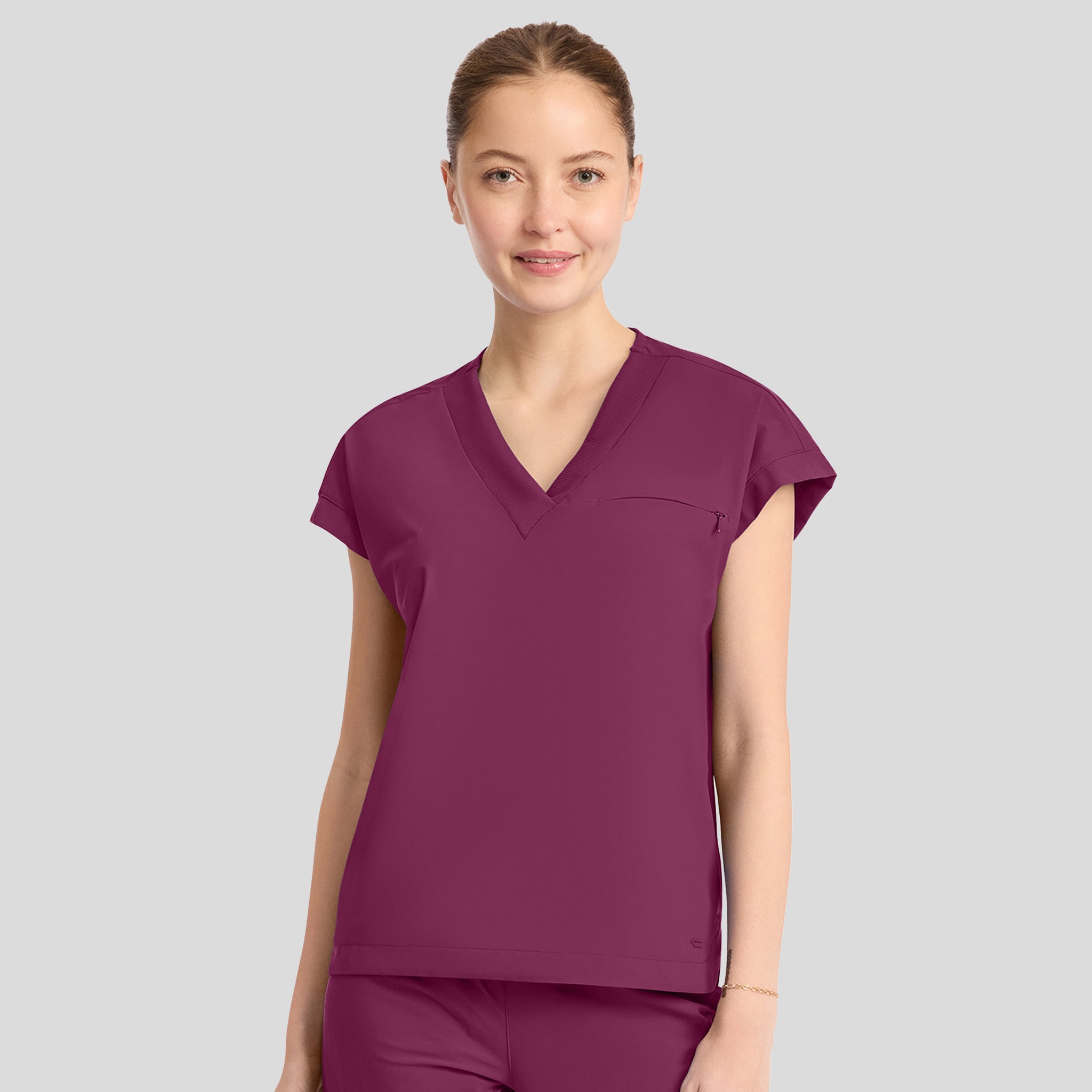 Dolman V-Neck Top | Wine