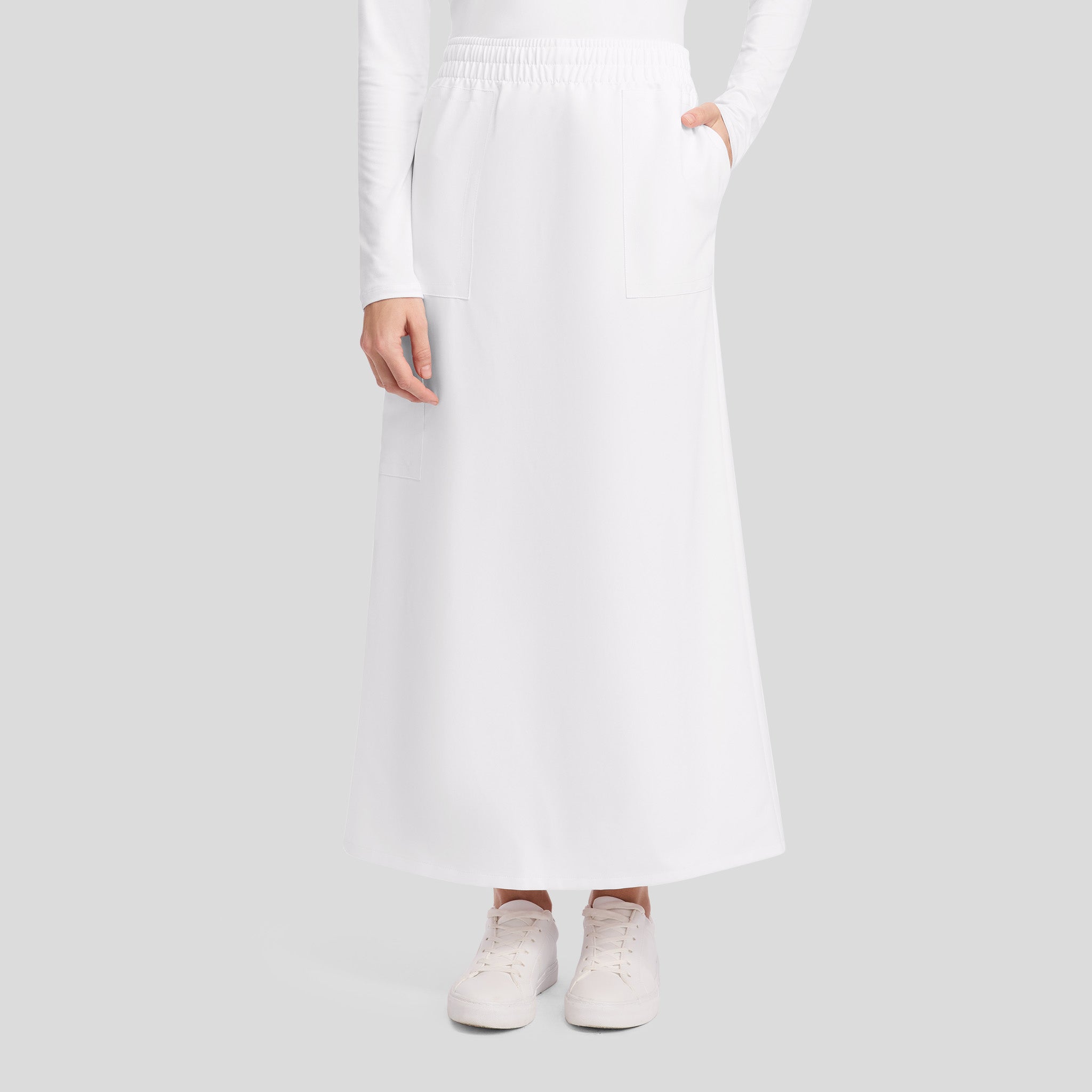 3-Pocket Maxi Scrub Skirt | White