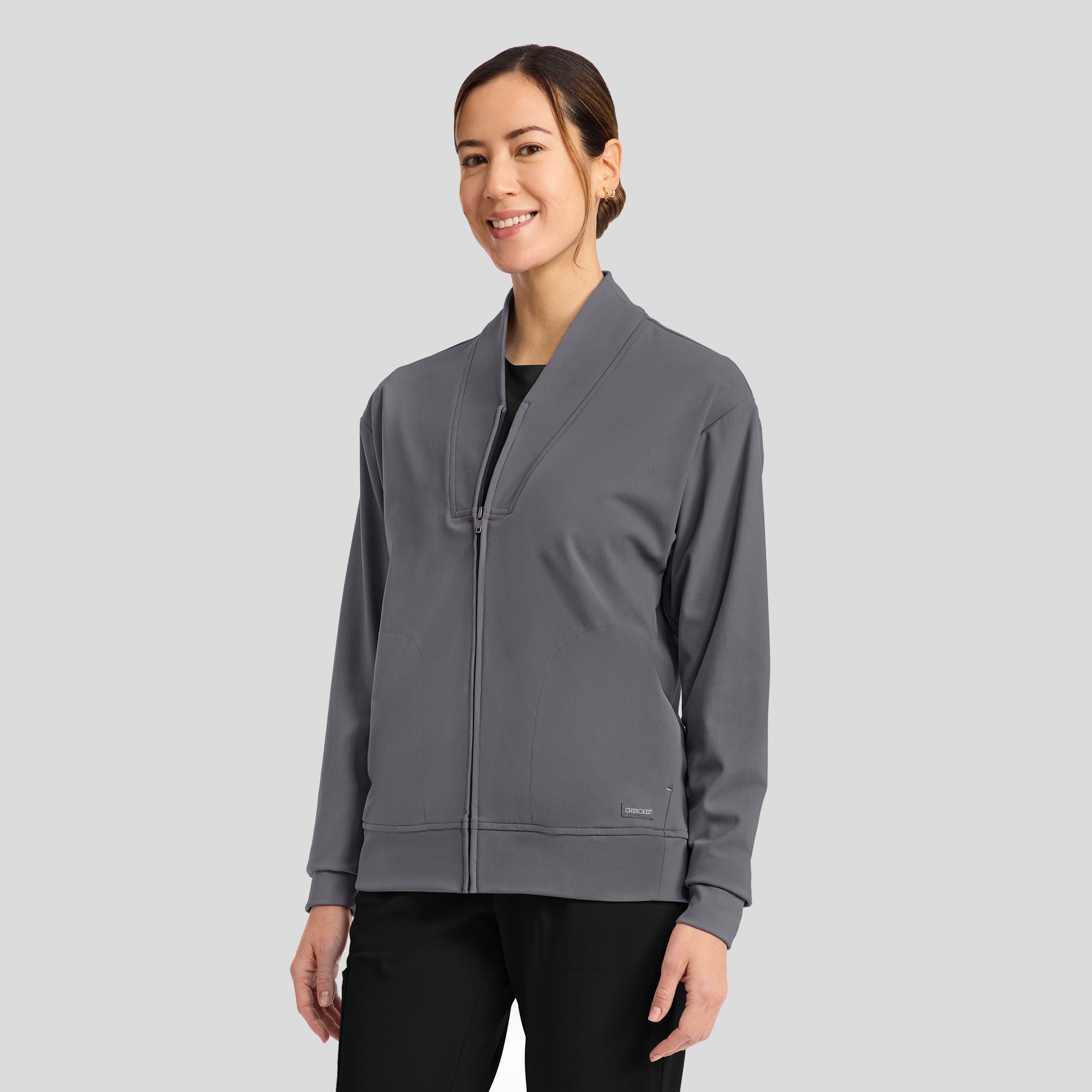 Achieve Warm-Up Scrub Jacket | Pewter